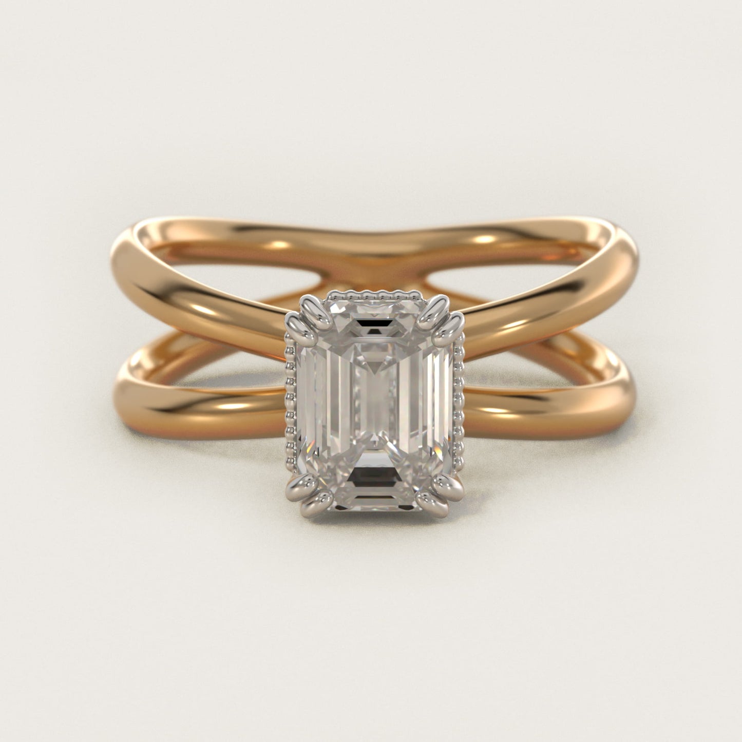 Criss Cross Solitaire Engagement Ring In 18k Yellow Gold By James Allen - Emerald Center
