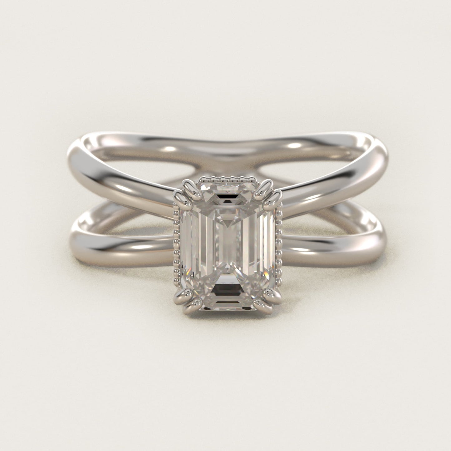 Criss Cross Solitaire Engagement Ring In Platinum By James Allen - Emerald Center