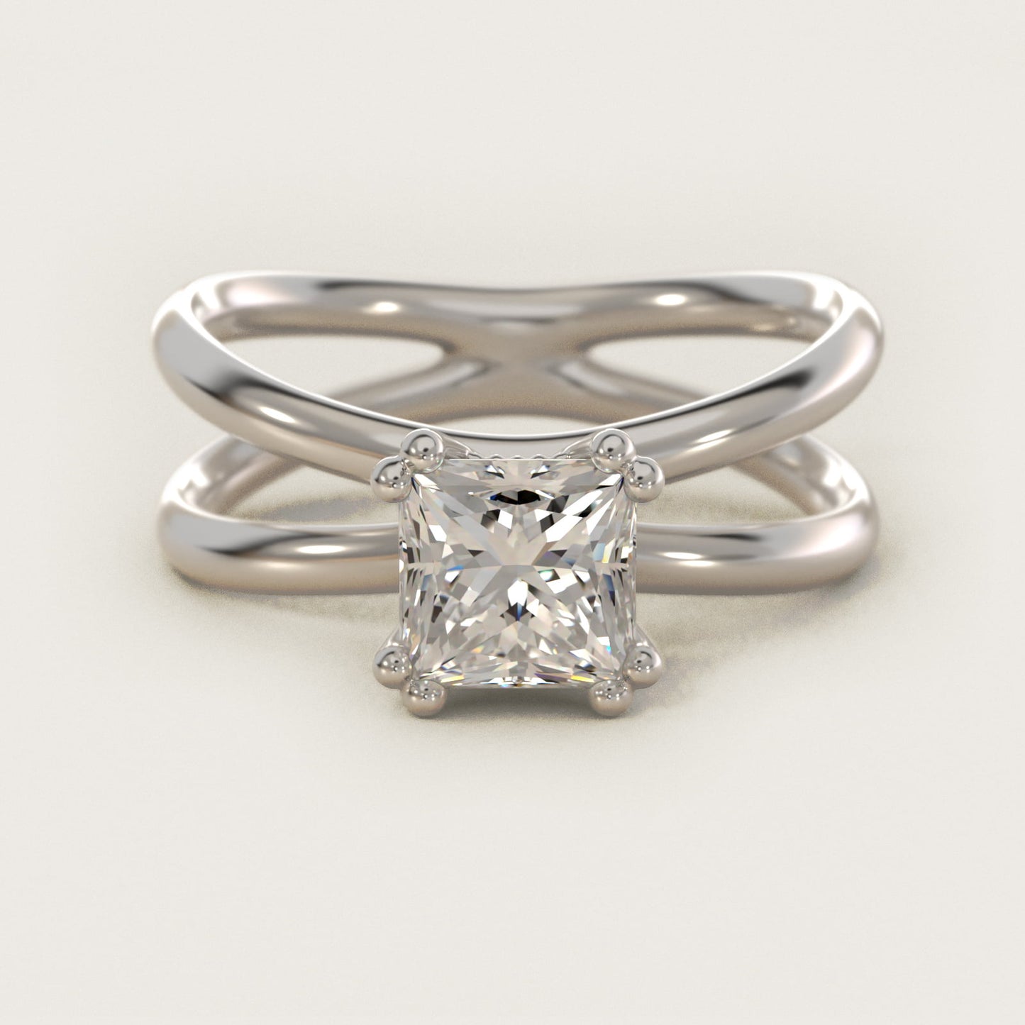 Criss Cross Solitaire Engagement Ring In Platinum By James Allen - Princess Center