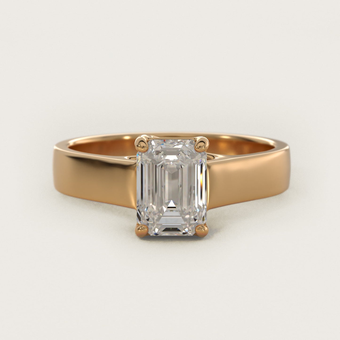 Cross Prong Solitaire Engagement Ring In 14K Yellow Gold By James Allen - Emerald Center