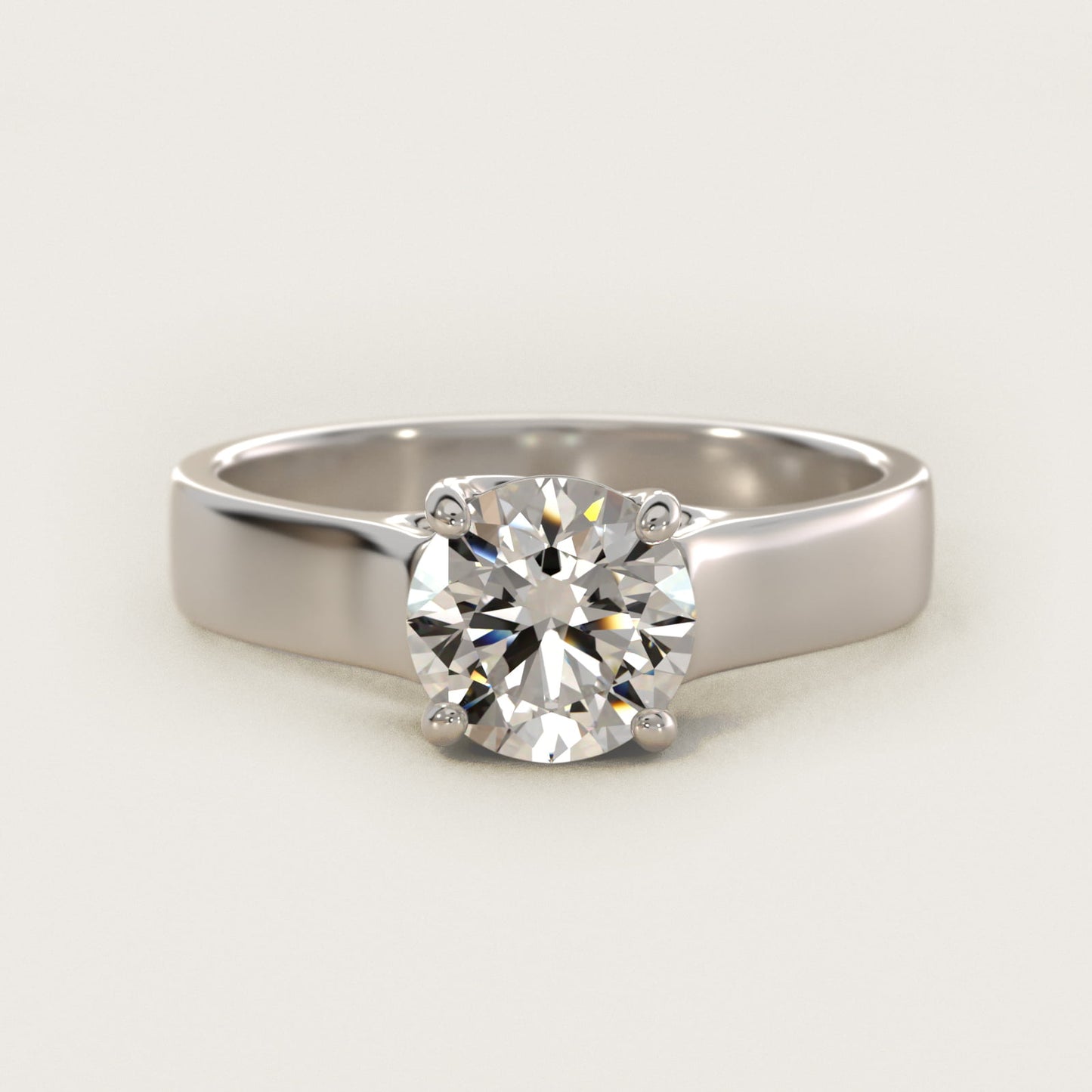 Cross Prong Solitaire Engagement Ring In Platinum By James Allen - Round Center