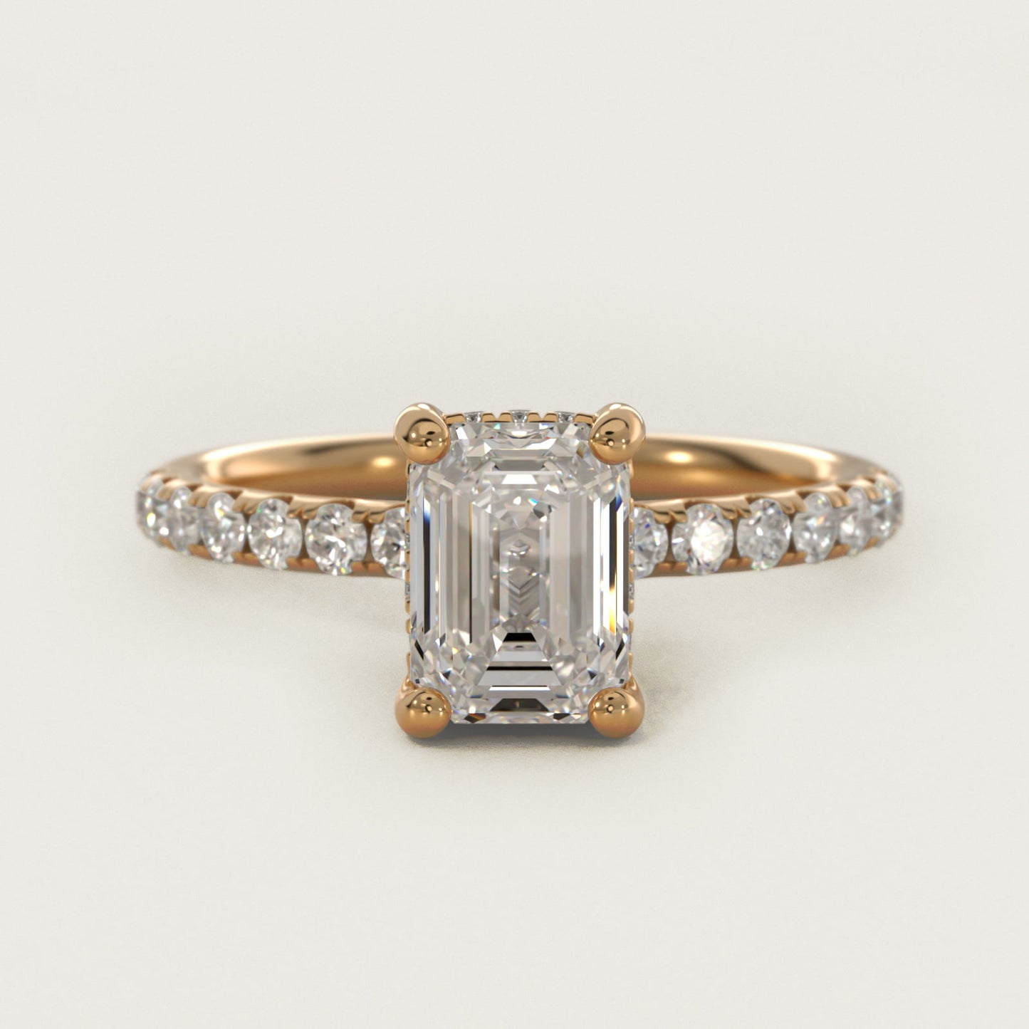 Crown PavŽ Hidden Halo Diamond Engagement Ring In 14K Yellow Gold By James Allen - Emerald Center