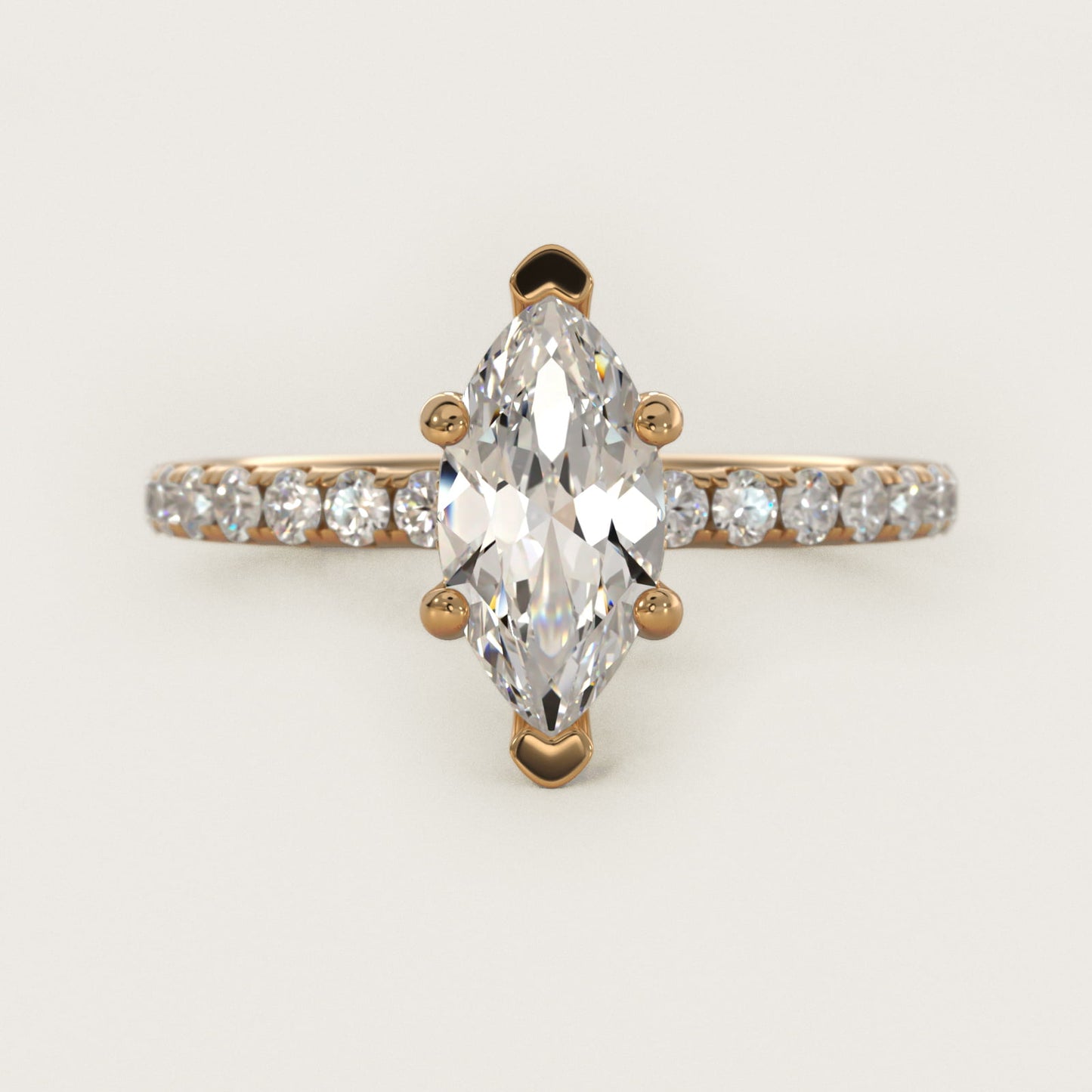 Crown PavŽ Hidden Halo Diamond Engagement Ring In 14K Yellow Gold By James Allen - Marquise Center