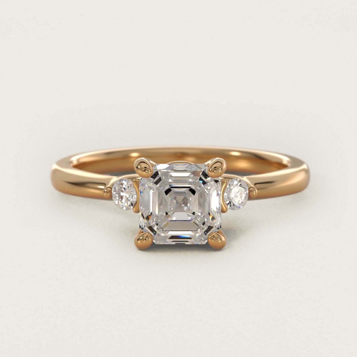 Dainty Diamond Engagement Ring in 18k Yellow Gold (1/10 ct. tw.) - Asscher Center