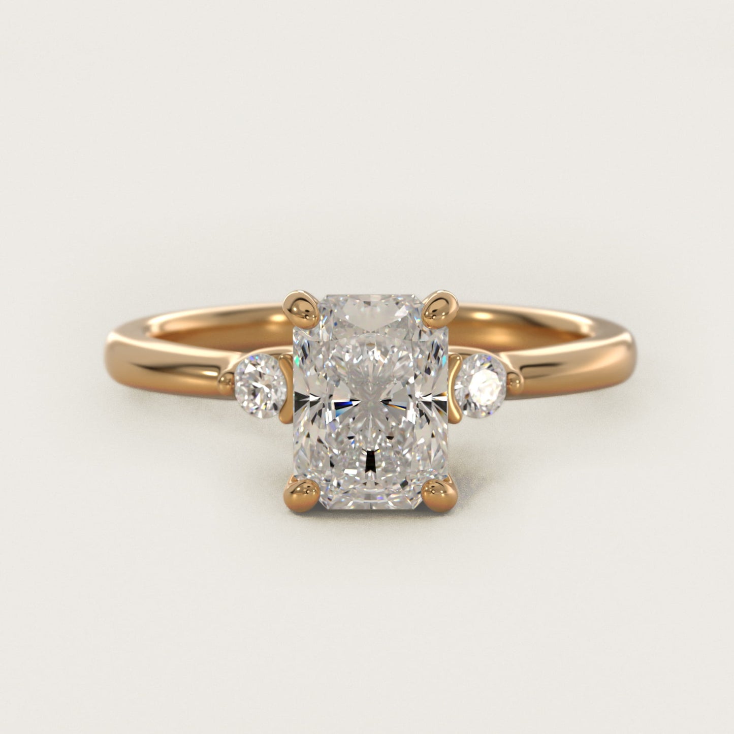 Dainty Diamond Engagement Ring in 14k Yellow Gold (1/10 ct. tw.) - Radiant Center