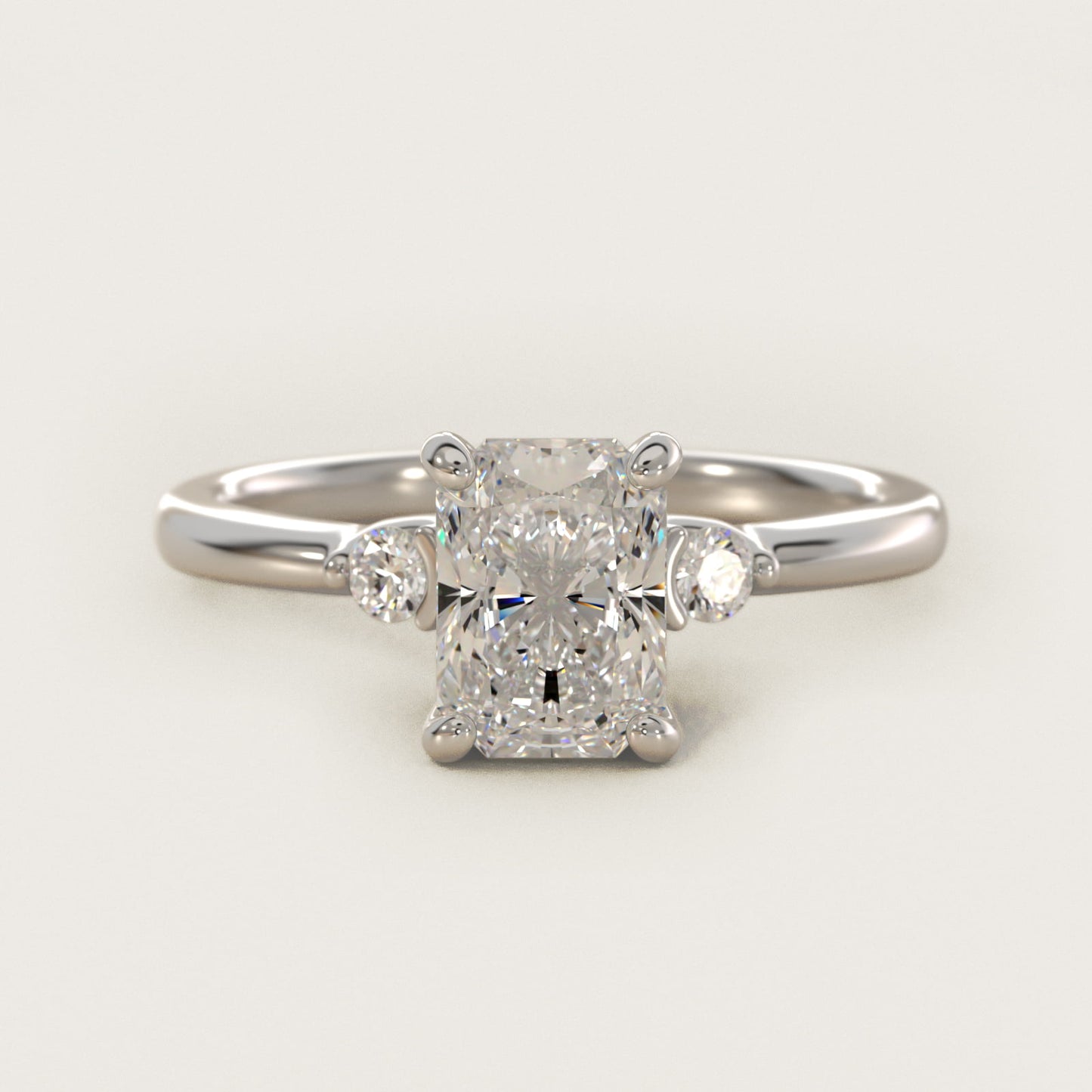 Dainty Diamond Engagement Ring in Platinum (1/10 ct. tw.) - Radiant Center