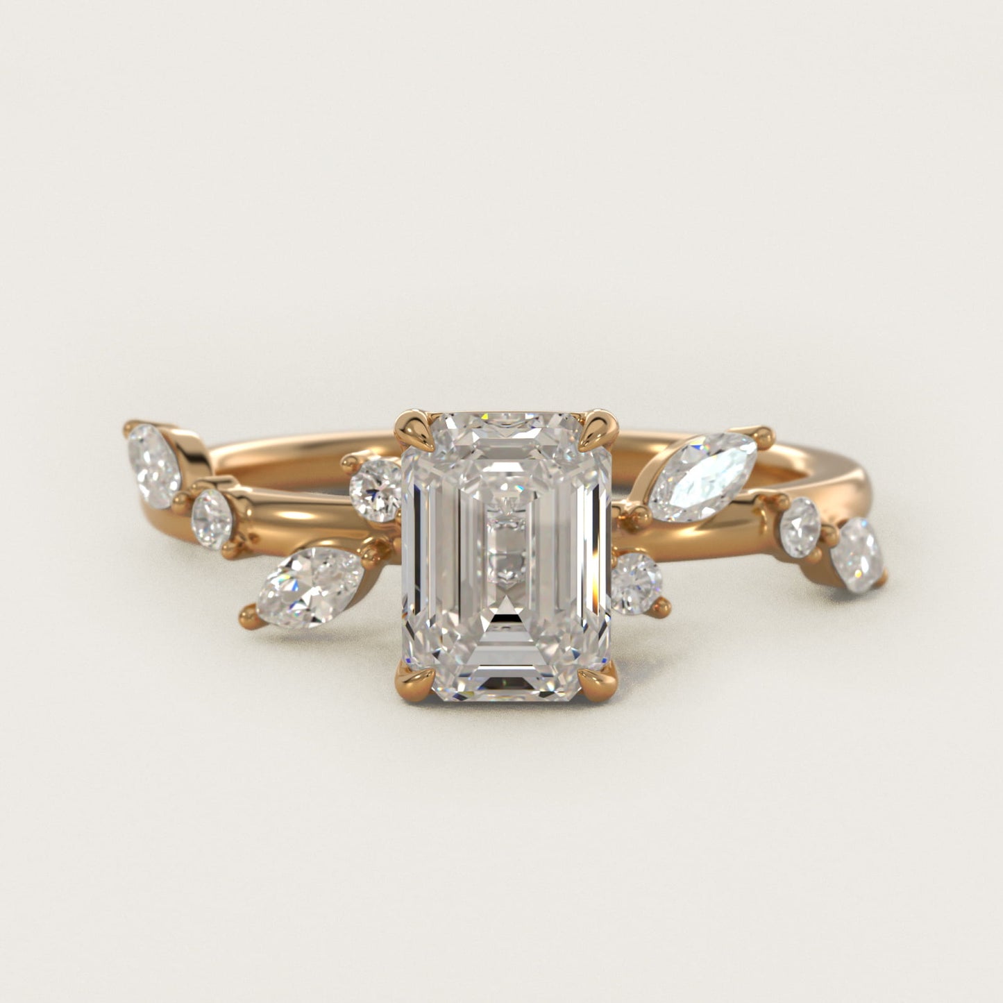 Diamond Whisper Side Stone Engagement Ring In 14K Yellow Gold By James Allen - Emerald Center
