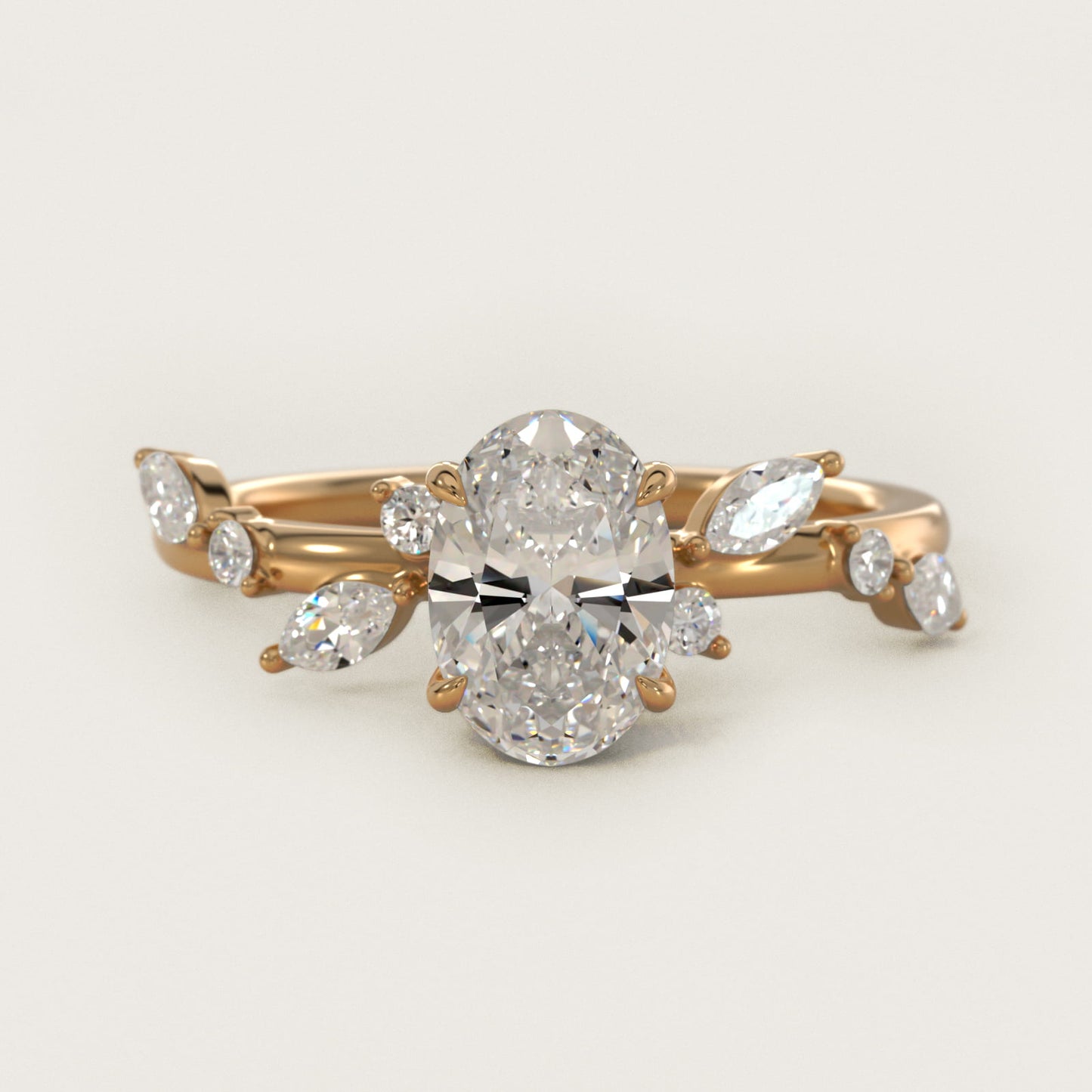 Diamond Whisper Side Stone Engagement Ring In 18k Yellow Gold By James Allen - Oval Center