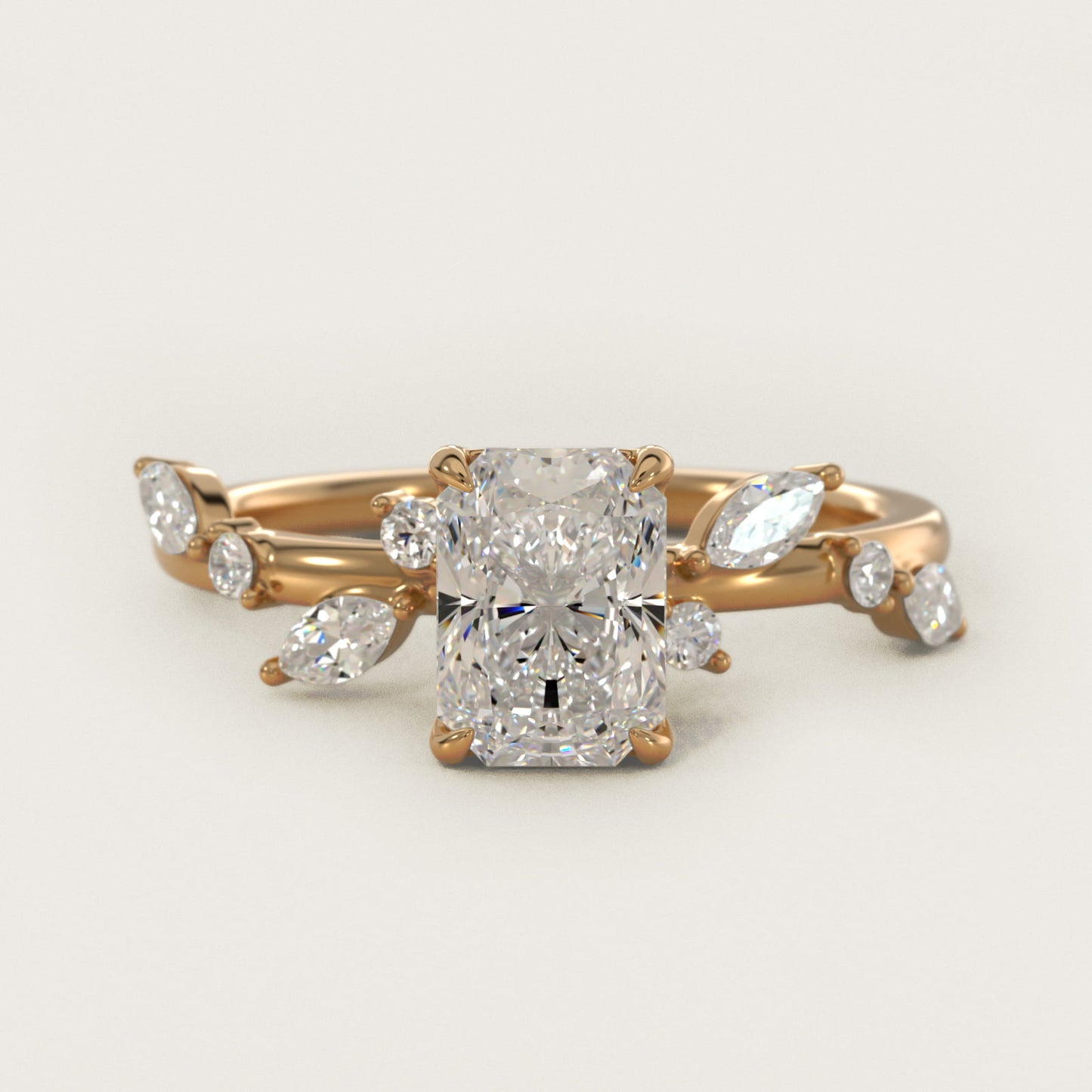 Diamond Whisper Side Stone Engagement Ring In 18k Yellow Gold By James Allen - Radiant Center