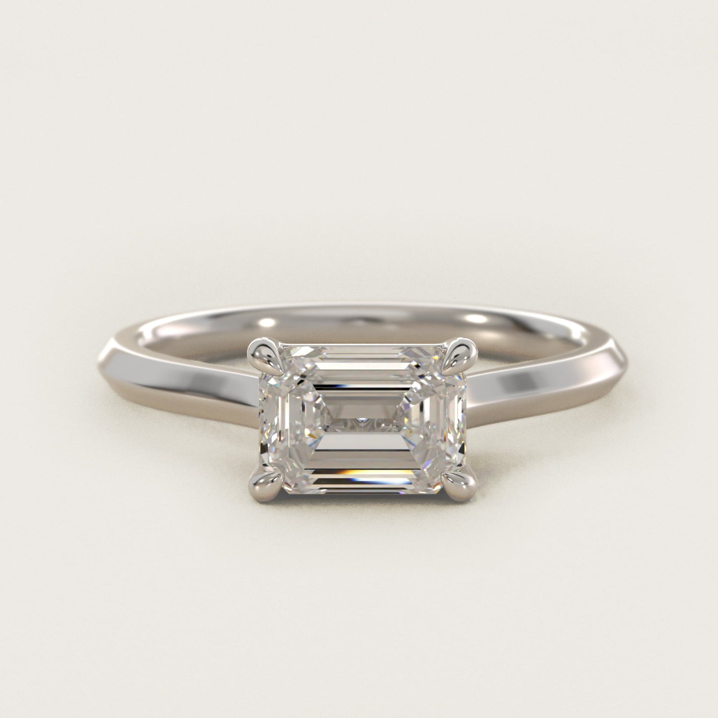East West Knife Edge Cathedral Solitaire Engagement Ring In Platinum By James Allen - Emerald Center