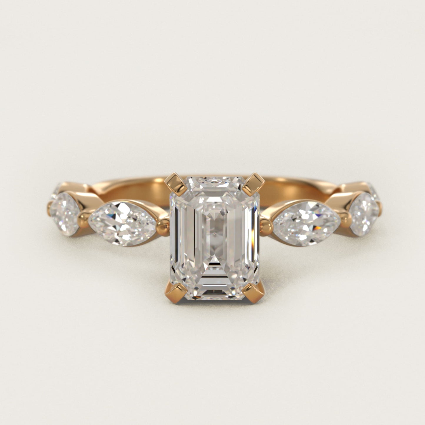East West Marquise Cut Side Stone Diamond Engagement Ring In 18k Yellow Gold By James Allen - Emerald Center