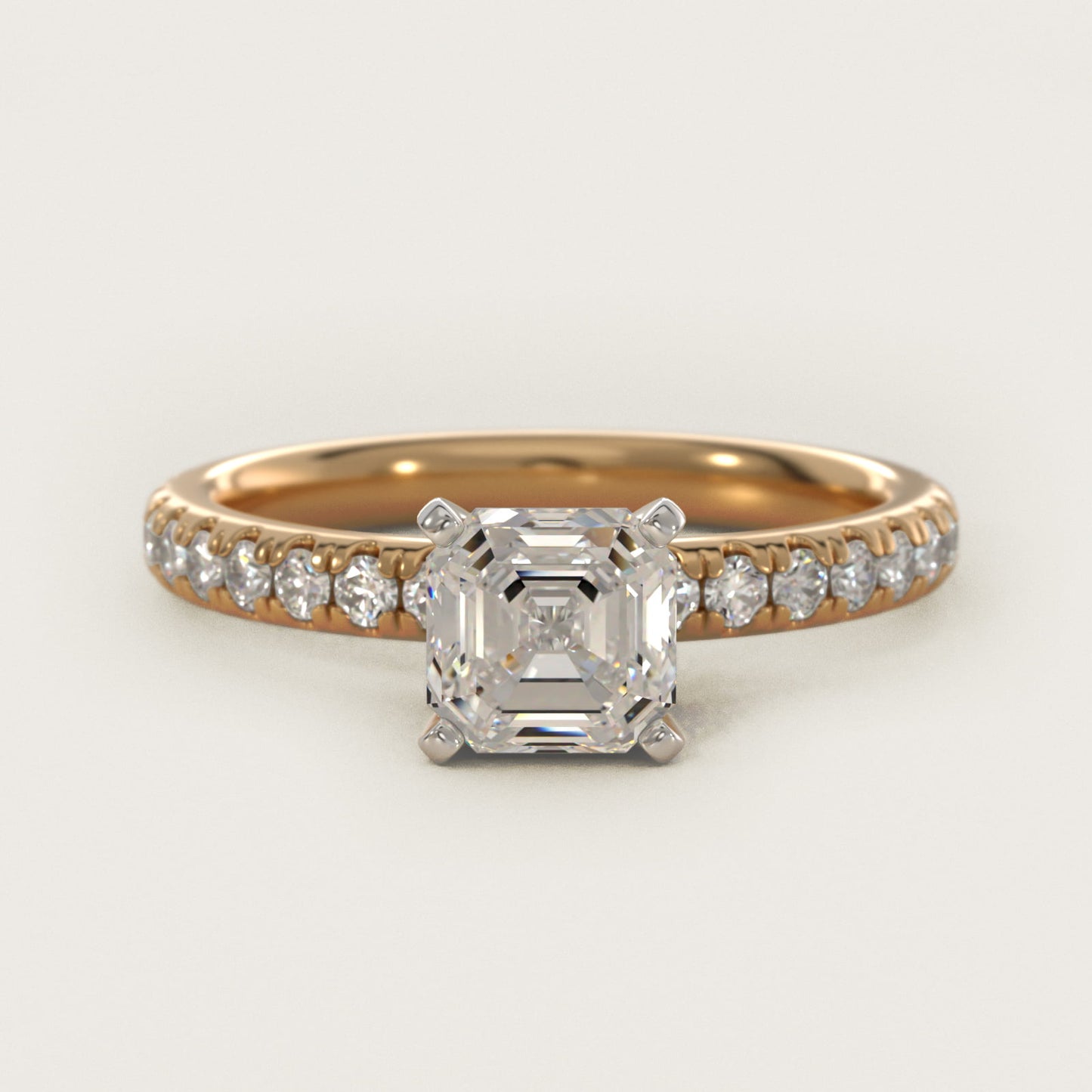 Eternity Diamond Engagement Ring in 14K Yellow Gold (3/8 ct. tw.) - Asscher Center