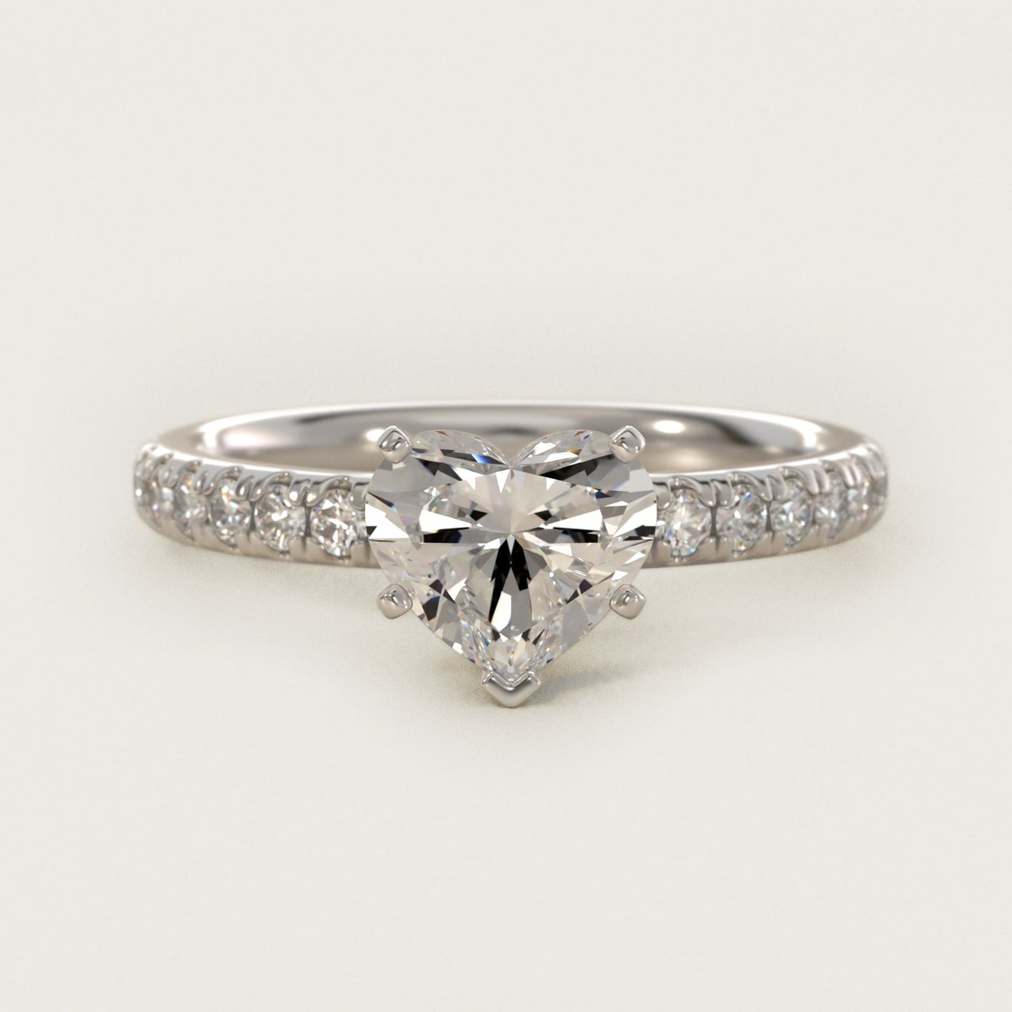 Eternity Diamond Engagement Ring in Platinum (3/8 ct. tw.) - Heart Center