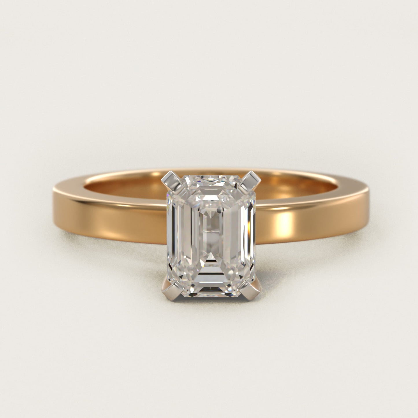 Flat Edge Solitaire Engagement Ring In 18k Yellow Gold By James Allen - Emerald Center