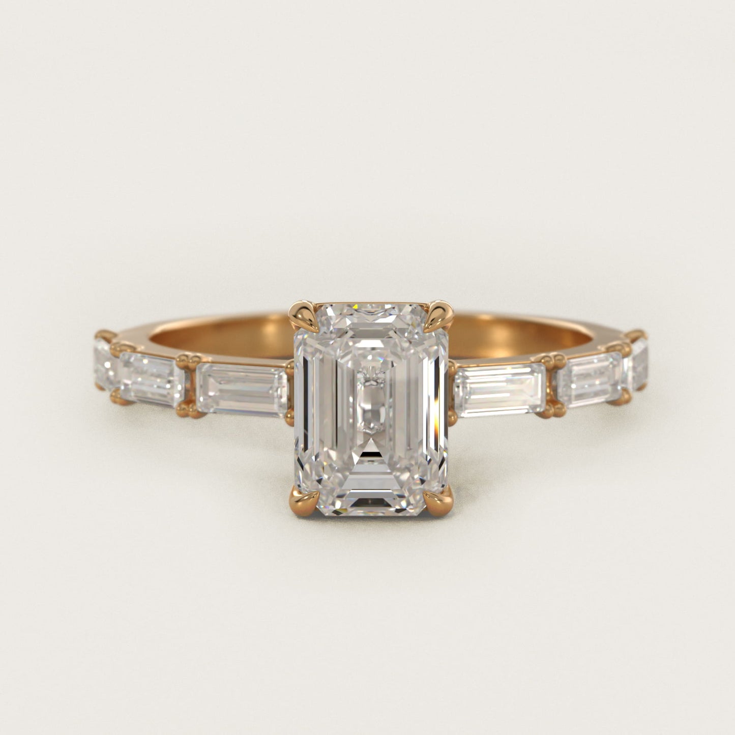 Floating Diamond Line Side Stone Engagement Ring In 18k Yellow Gold By James Allen - Emerald Center