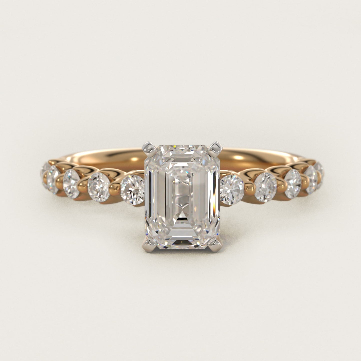 Floating Diamond Engagement Ring in 18k Yellow Gold (3/8 ct.tw.) - Emerald Center