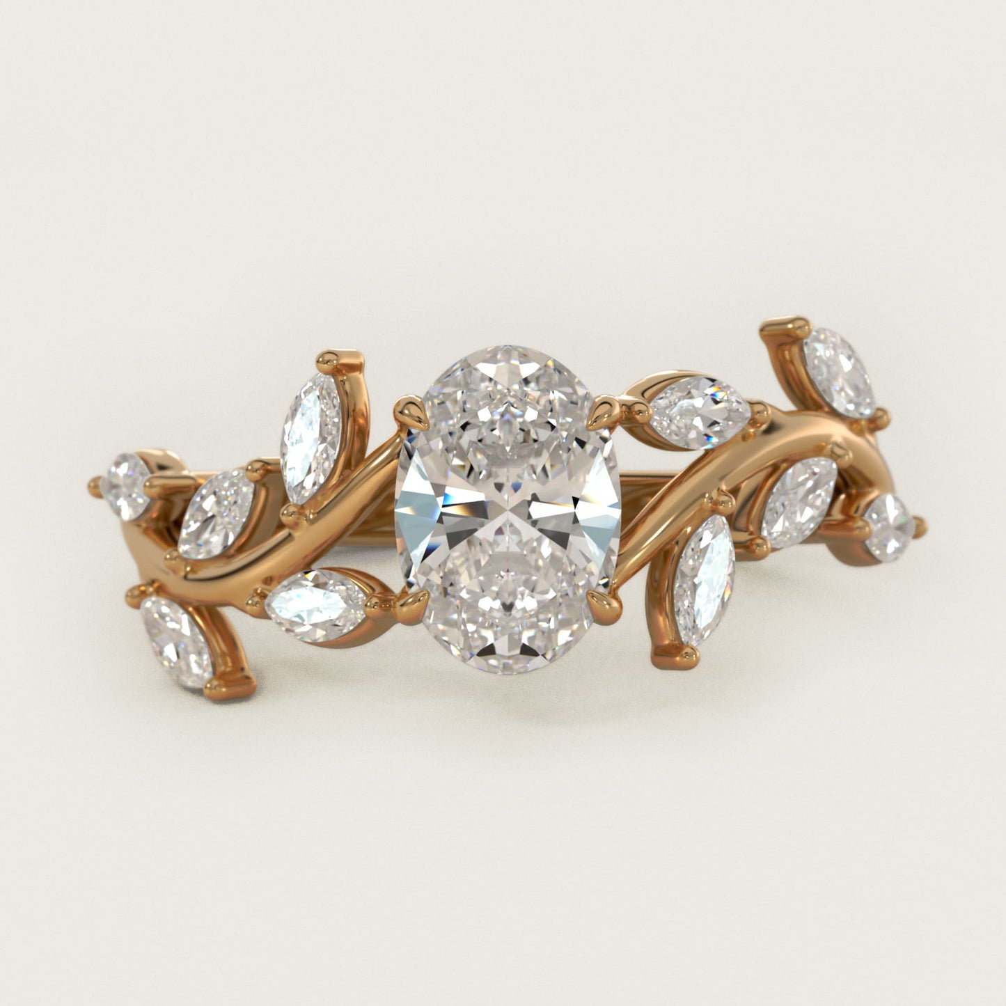 Floral Side Stone Diamond Engagement Ring In 18k Yellow Gold By James Allen - Oval Center
