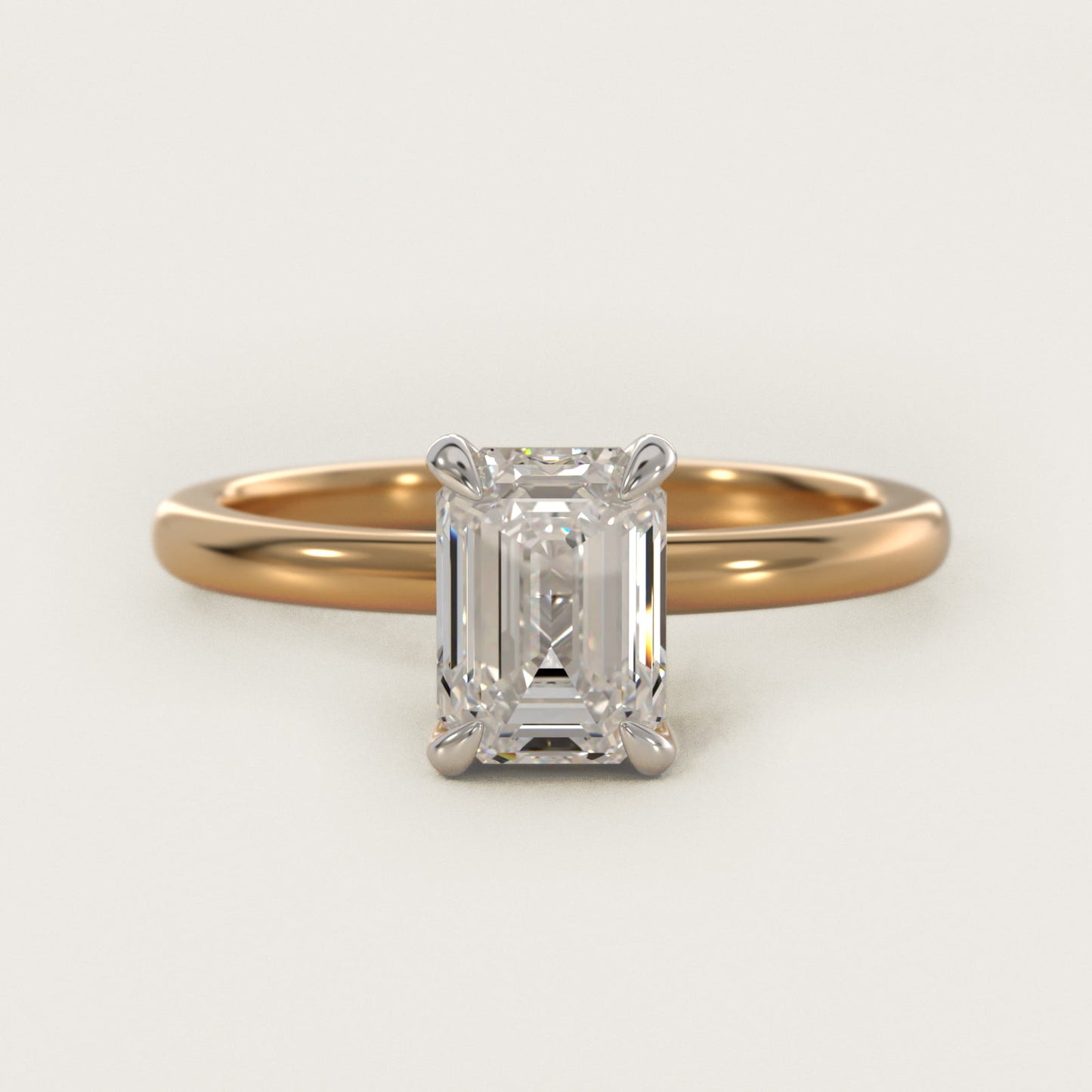 Flush Fit Claw Prong Solitaire Engagement Ring In 14K Yellow Gold By James Allen - Emerald Center