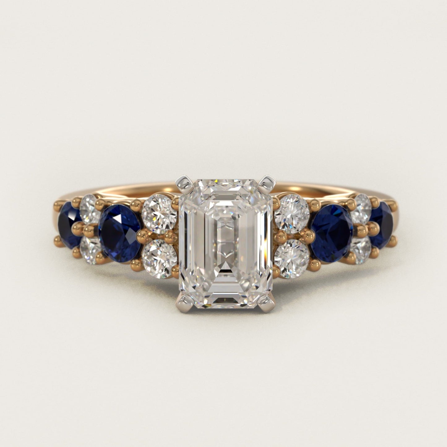 Garland Sapphire and Diamond Engagement Ring in 18k Yellow Gold - Emerald Center