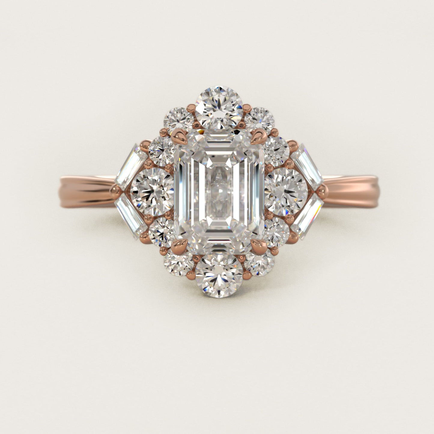 Glamour Halo Vintage-Style Engagement Ring In 18k Rose Gold By James Allen - Emerald Center