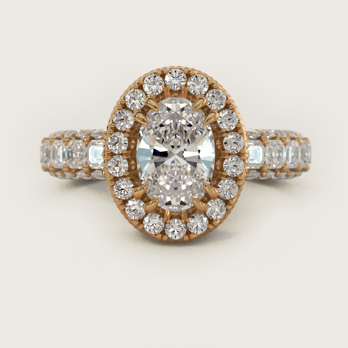 Grandeur Oval Halo Diamond Engagement Ring in 14K Yellow Gold (2 ct. tw.) By Bella Vaughan - Oval Center