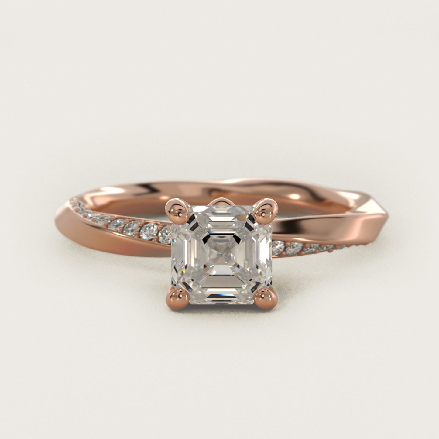 Helix Pav? Diamond Engagement Ring In 18k Rose Gold By James Allen - Asscher Center