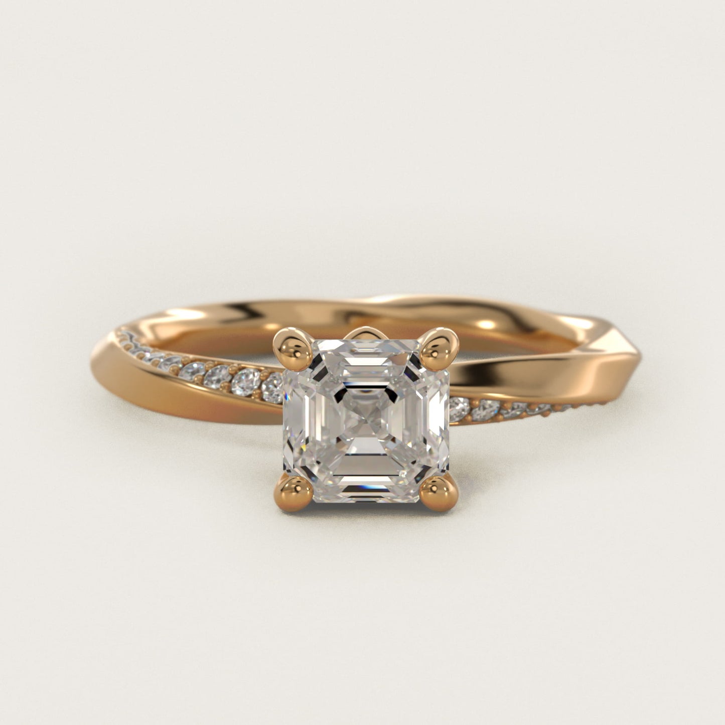 Helix Pav? Diamond Engagement Ring In 18k Yellow Gold By James Allen - Asscher Center