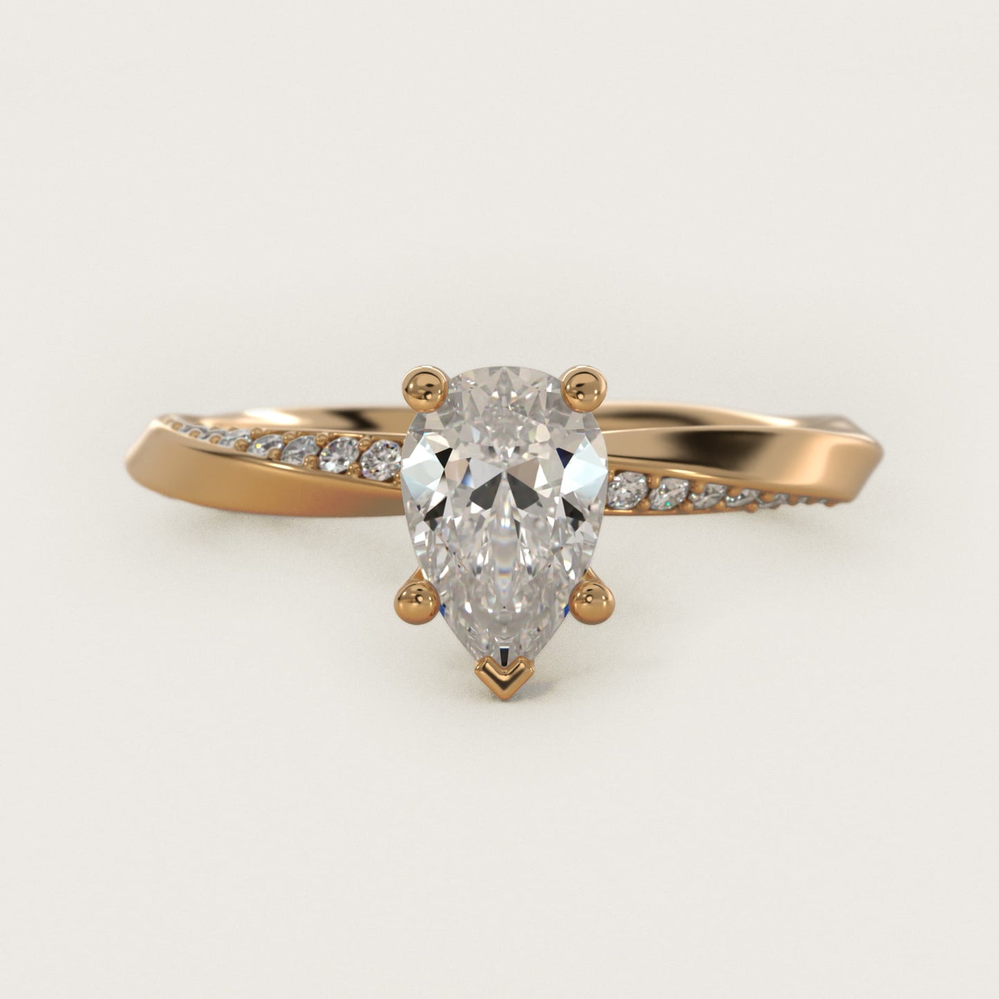 Helix PavŽ Diamond Engagement Ring In 14K Yellow Gold By James Allen - Pear Center