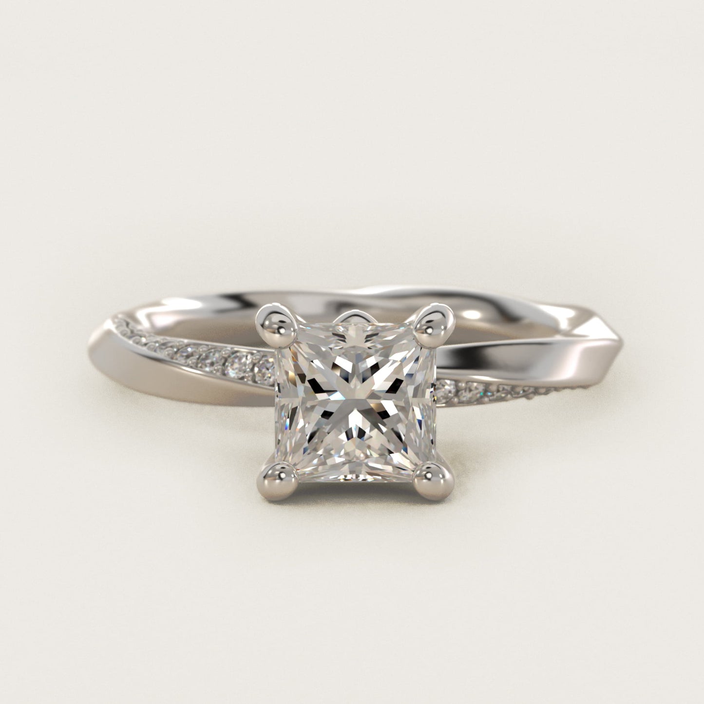 Helix Pav? Diamond Engagement Ring In Platinum By James Allen - Princess Center