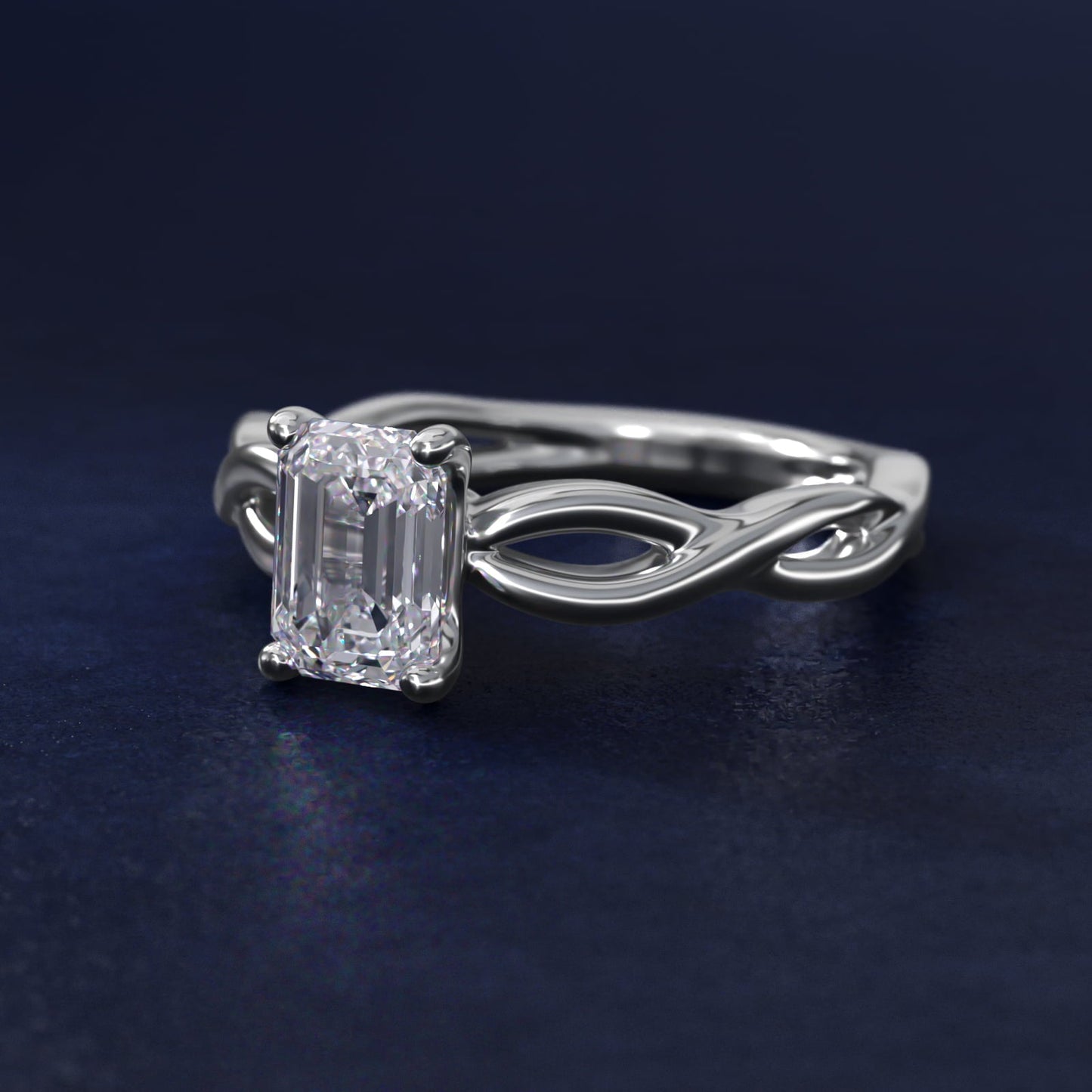 Infinity Solitaire Engagement Ring In 18k White Gold By James Allen - Emerald Center