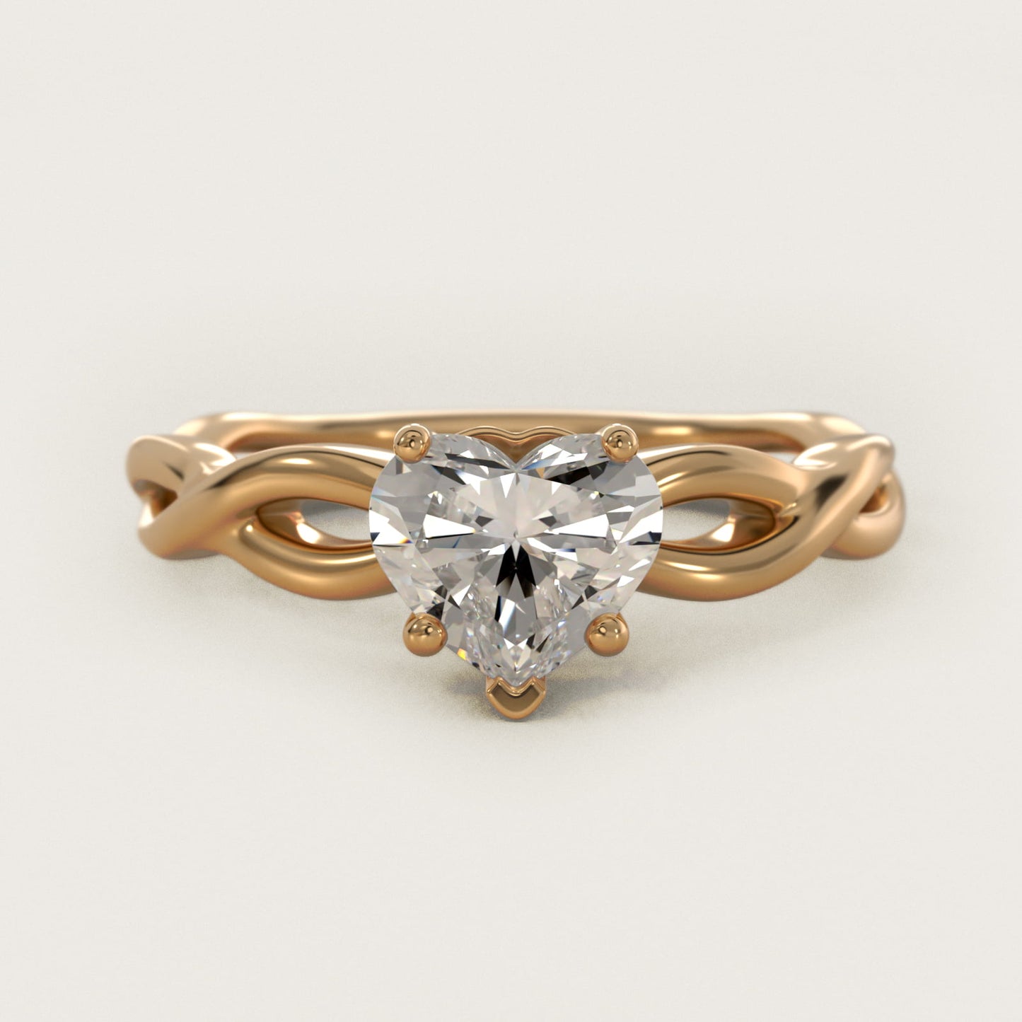 Infinity Solitaire Engagement Ring In 14K Yellow Gold By James Allen - Heart Center