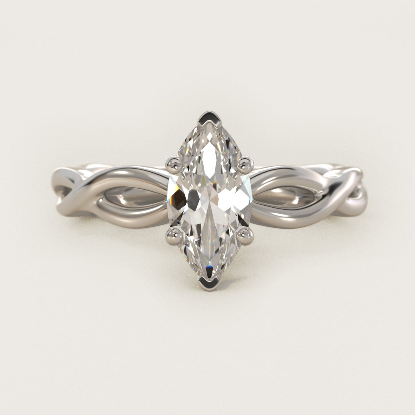 Infinity Solitaire Engagement Ring In 14K White Gold By James Allen - Marquise Center