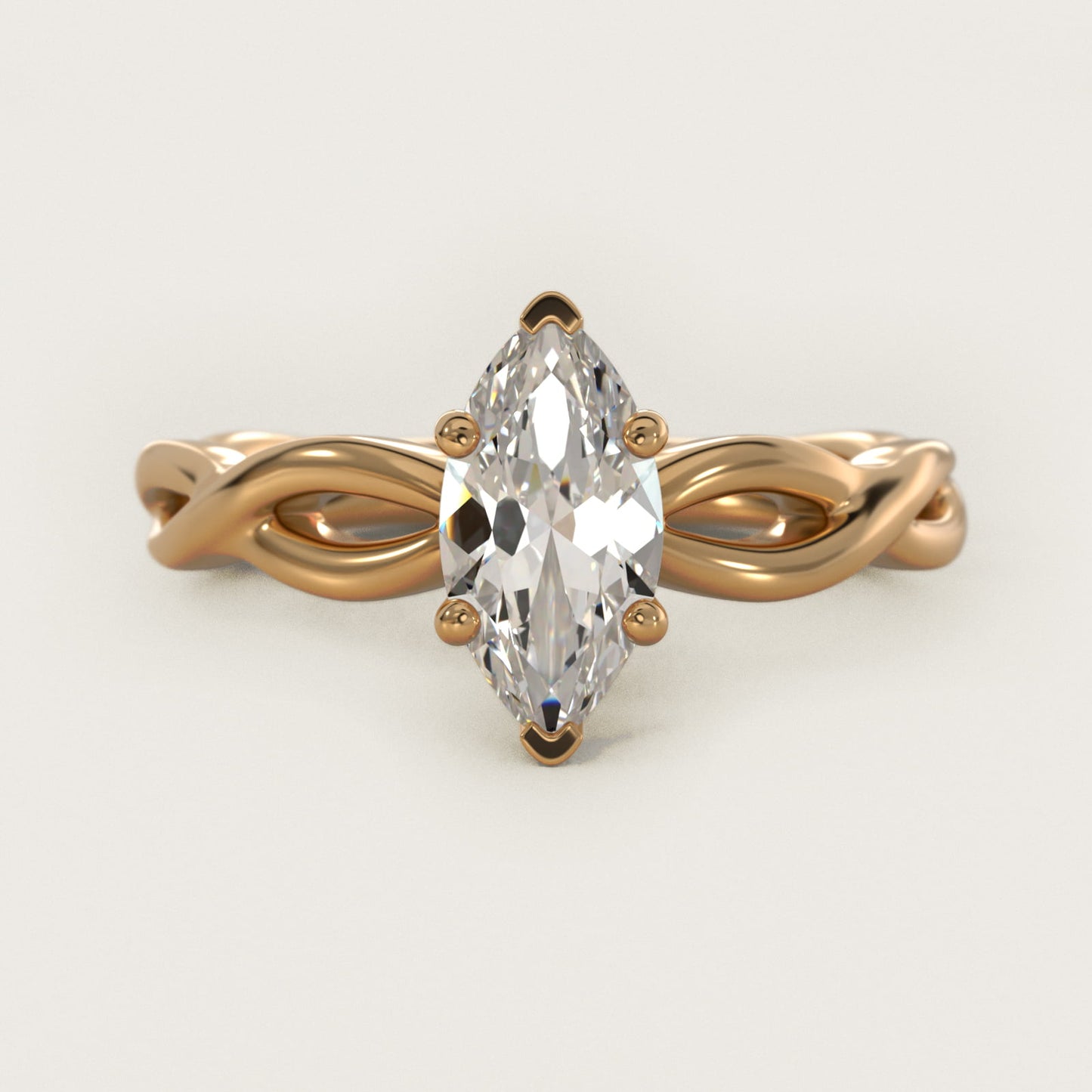 Infinity Solitaire Engagement Ring In 14K Yellow Gold By James Allen - Marquise Center