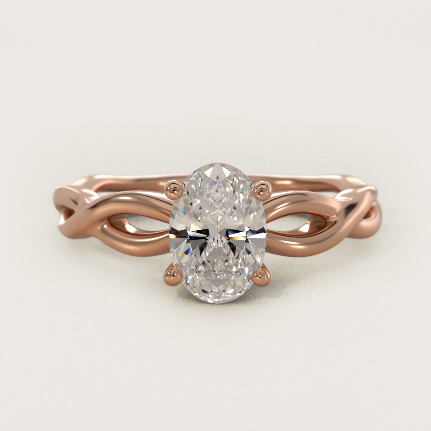 Infinity Solitaire Engagement Ring In 14K Rose Gold By James Allen - Oval Center