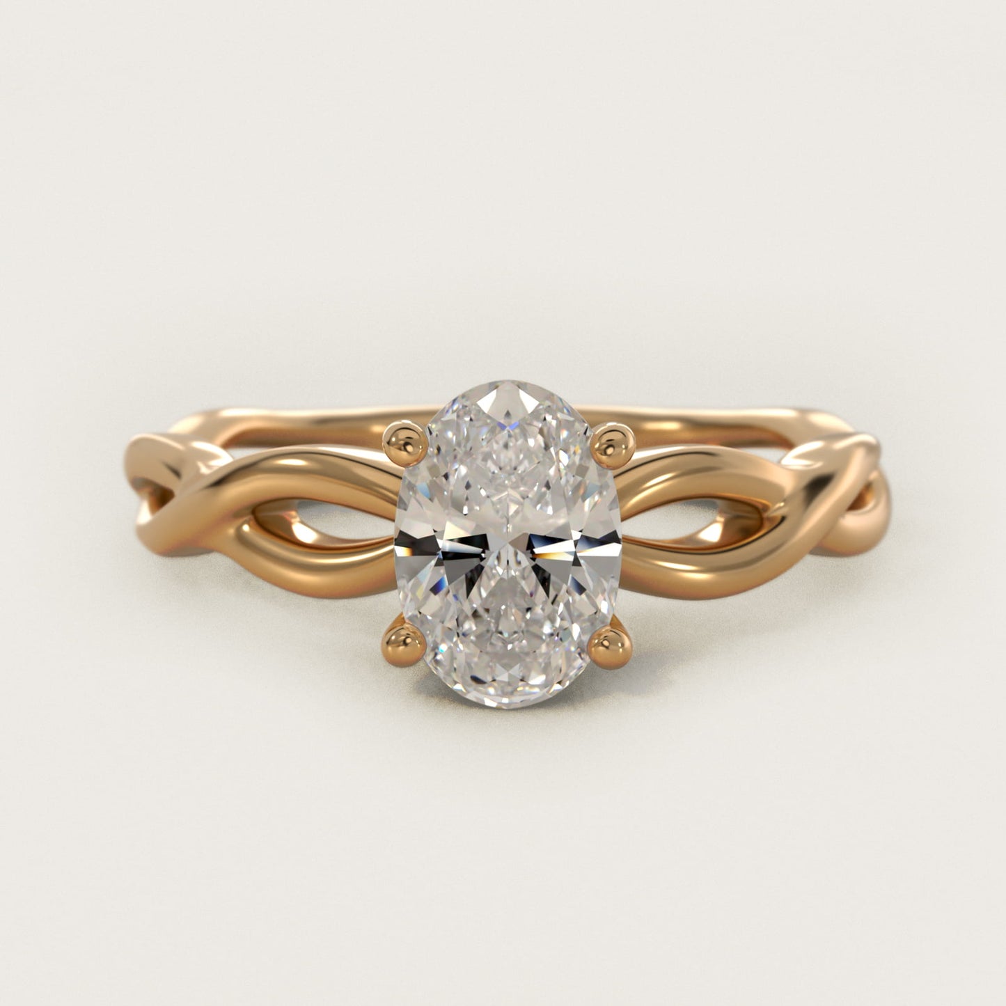 Infinity Solitaire Engagement Ring In 14K Yellow Gold By James Allen - Oval Center