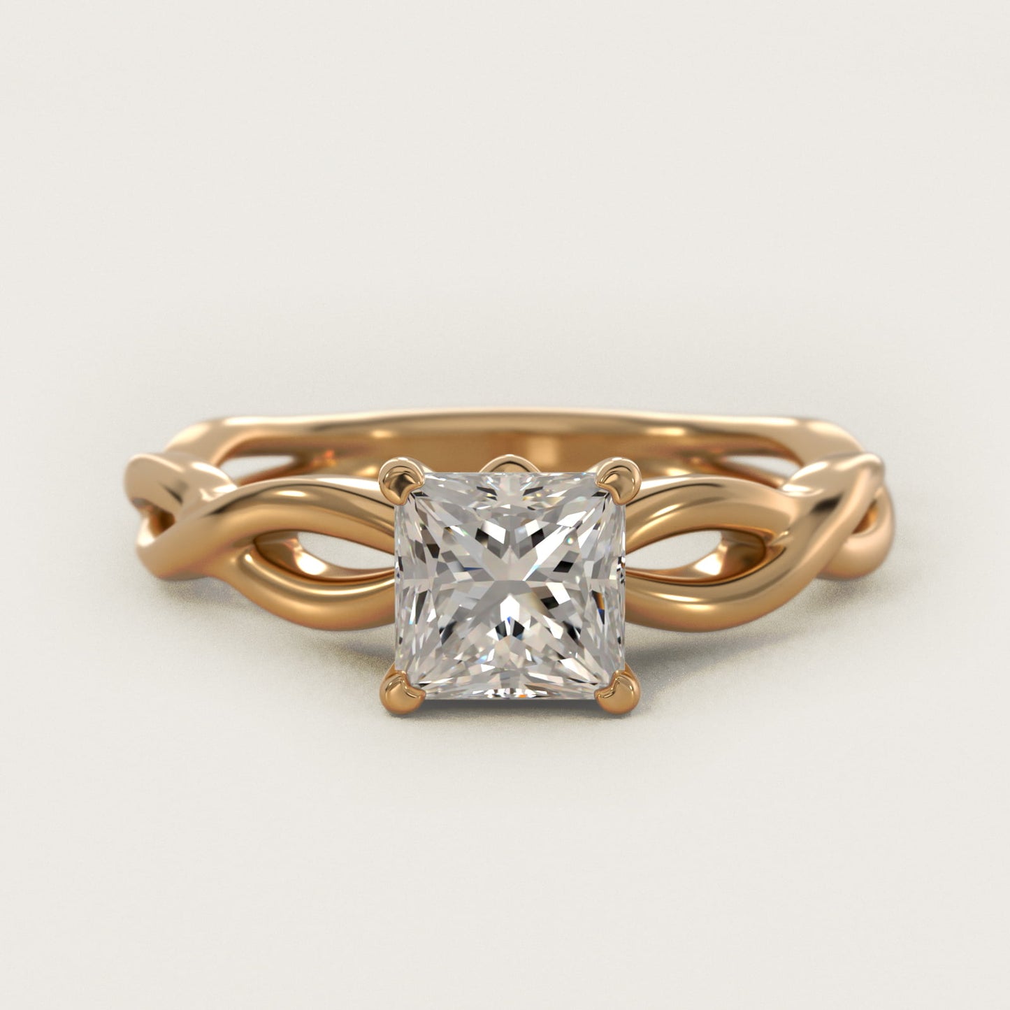 Infinity Solitaire Engagement Ring In 14K Yellow Gold By James Allen - Princess Center