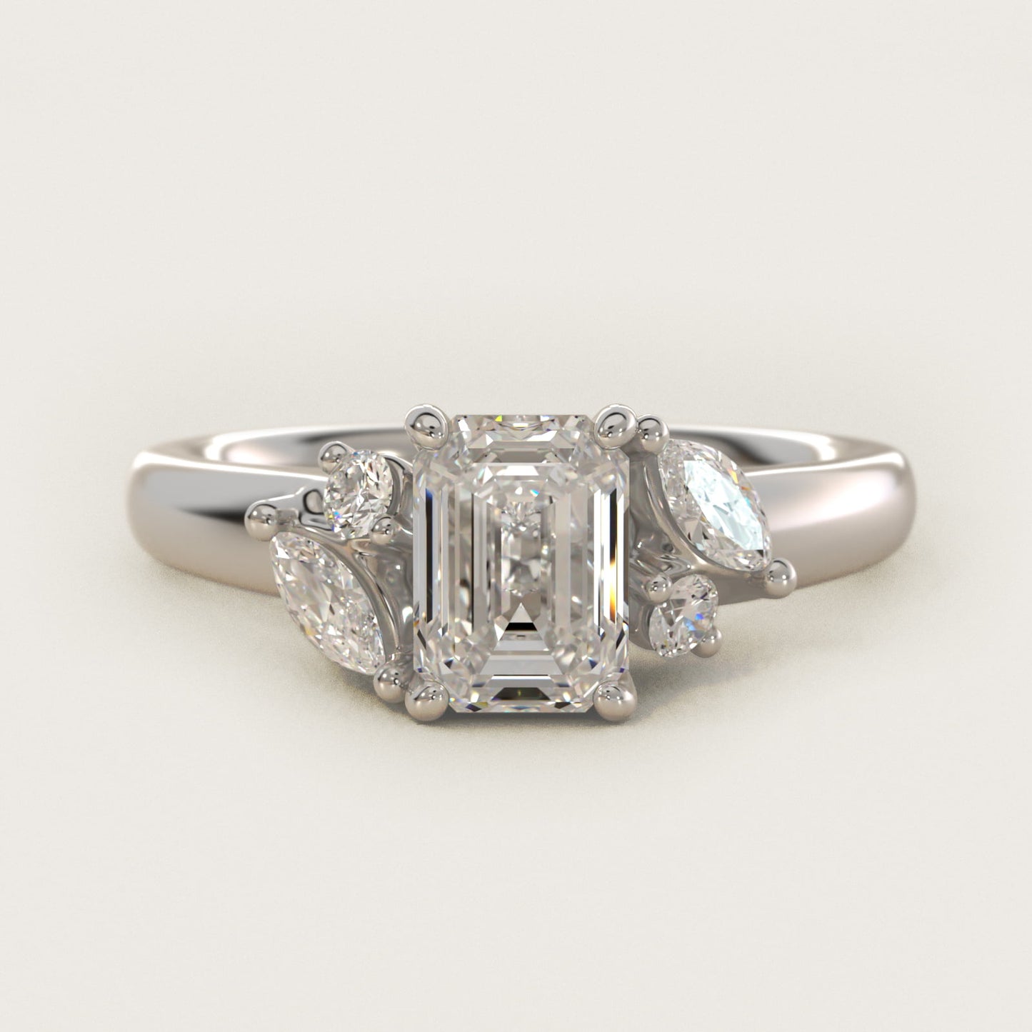 J'adore Le Jardin Diamond Engagement Ring in Platinum (1/5 ct. tw.) - Emerald Center