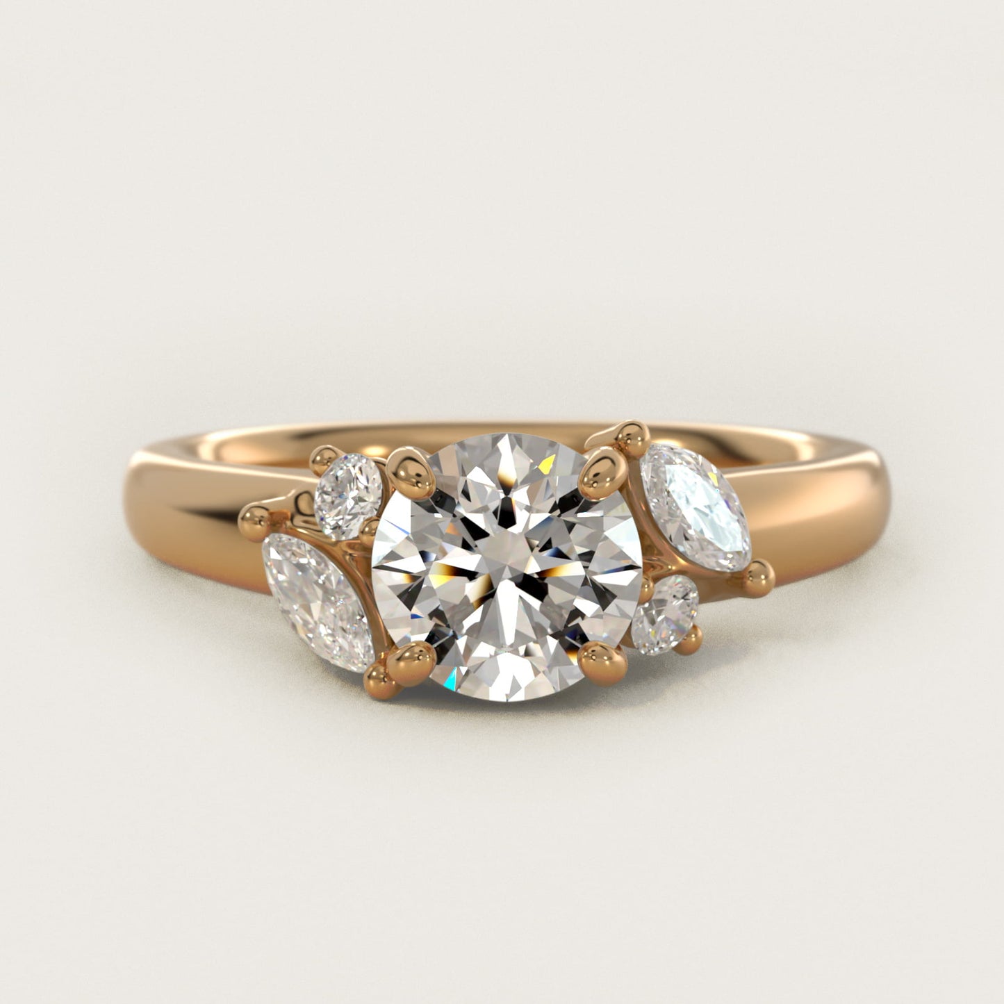 J'adore Le Jardin Diamond Engagement Ring in 14k Yellow Gold (1/5 ct. tw.) - Round Center
