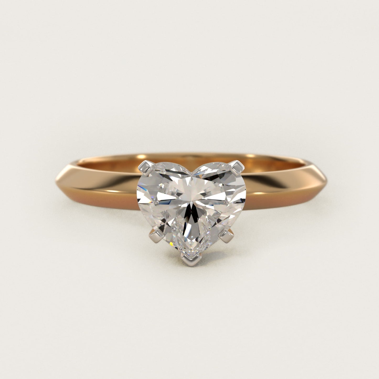 Knife Edge Six Prong Solitaire Engagement Ring In 18k Yellow Gold By James Allen - Heart Center