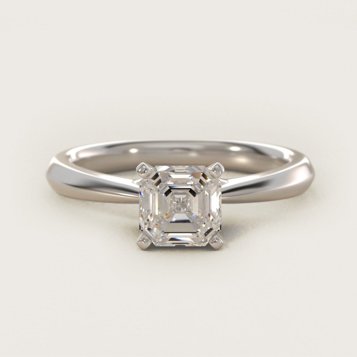 Knife-Edge Solitaire Engagement Ring in Platinum By Zac Zac Posen - Asscher Center
