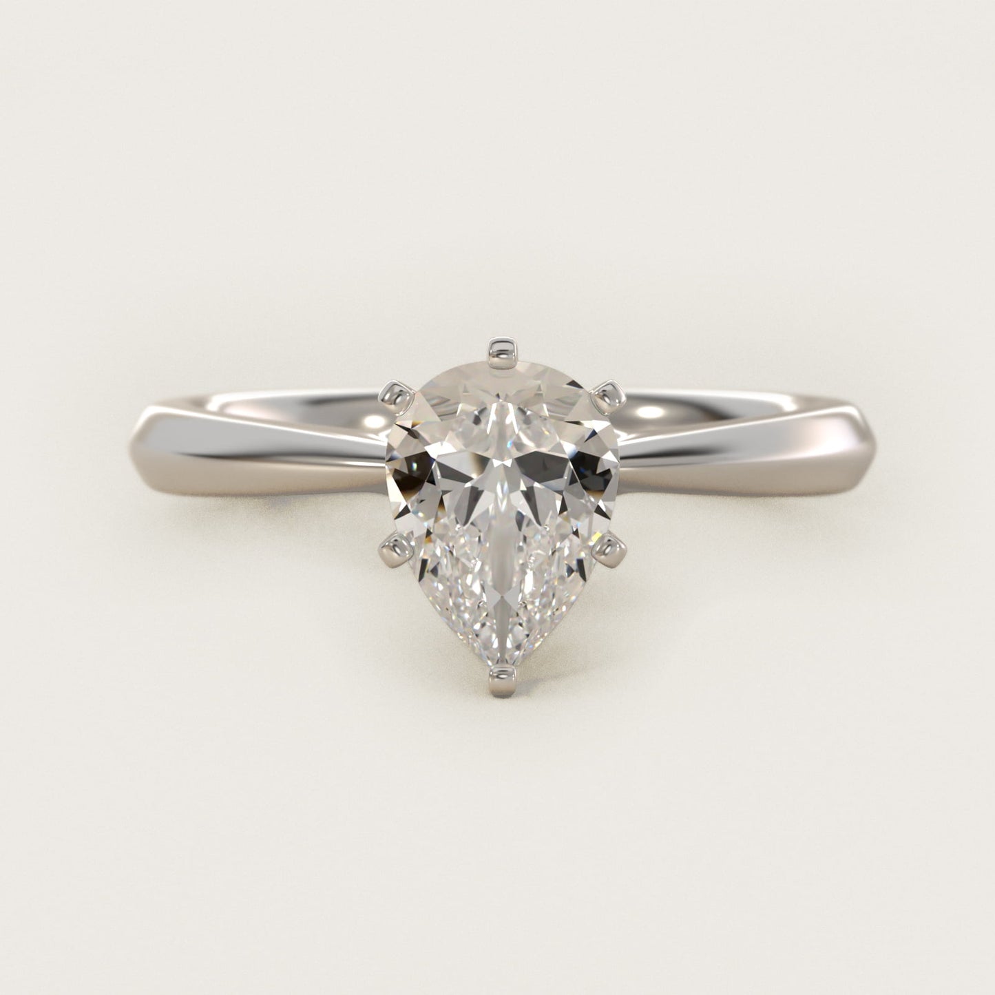 Knife-Edge Solitaire Engagement Ring in Platinum By Zac Zac Posen - Pear Center