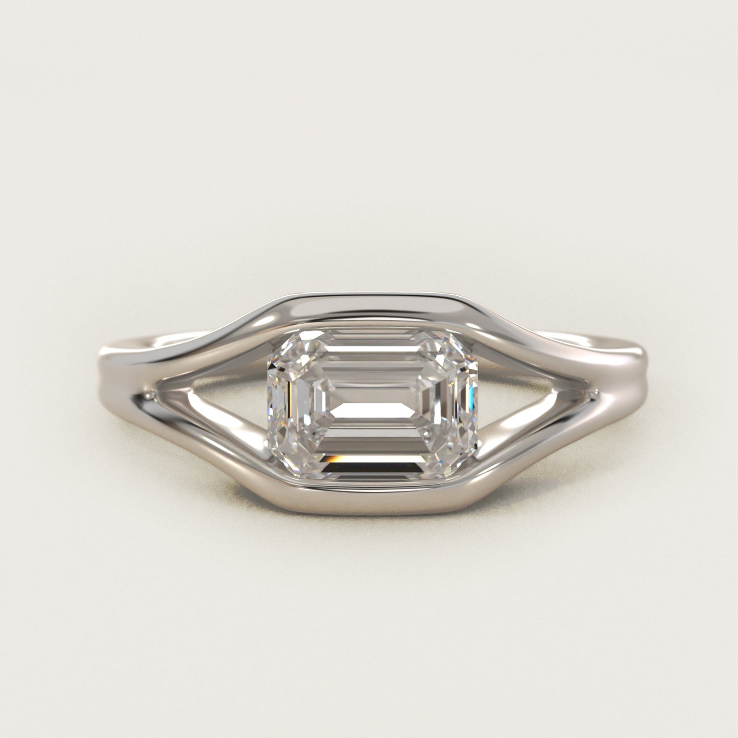 Oculus Solitaire Engagement Ring In 14K White Gold By James Allen - Emerald Center