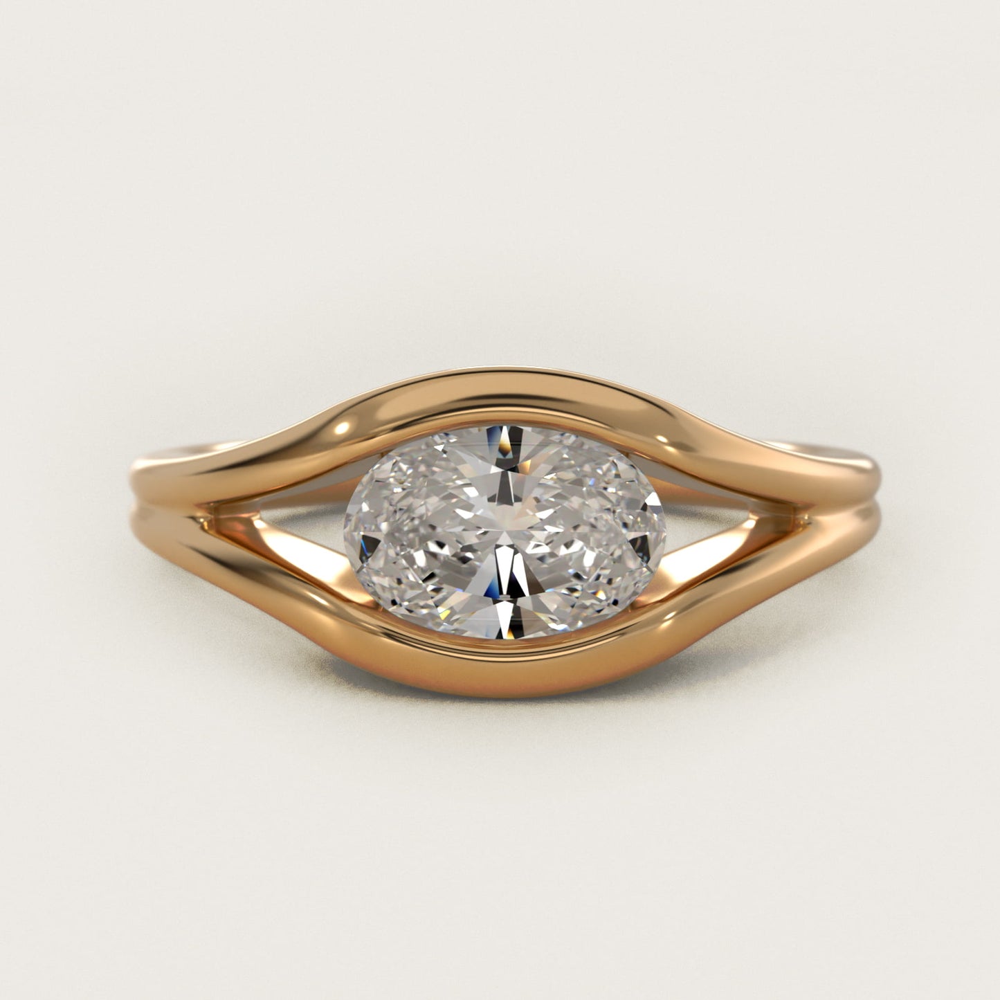 Oculus Solitaire Engagement Ring In 14K Yellow Gold By James Allen - Oval Center