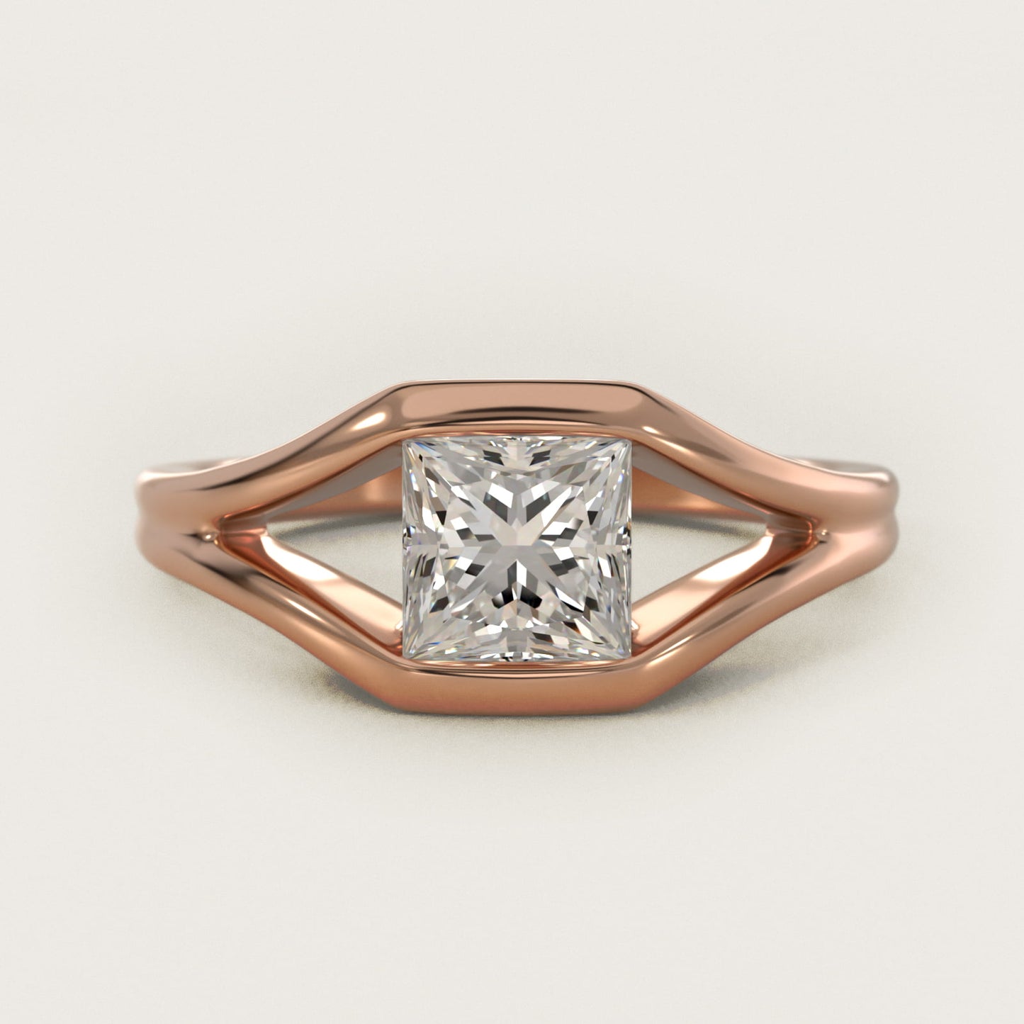 Oculus Solitaire Engagement Ring In 14K Rose Gold By James Allen - Princess Center