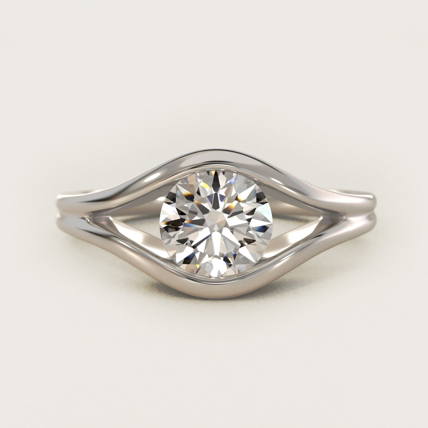 Oculus Solitaire Engagement Ring In 14K White Gold By James Allen - Round Center