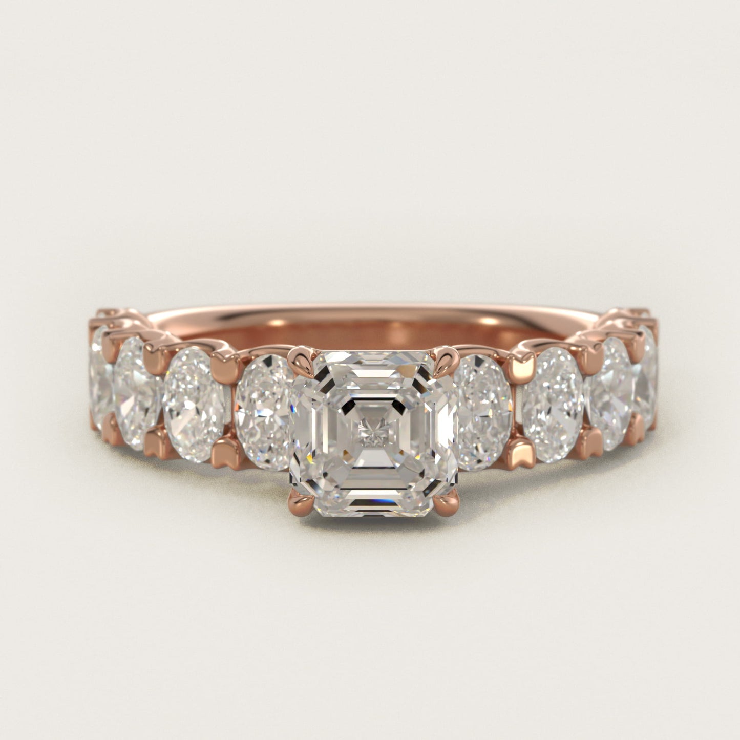 Oval-Cut Diamond Engagement Ring in 14k Rose Gold - Asscher Center