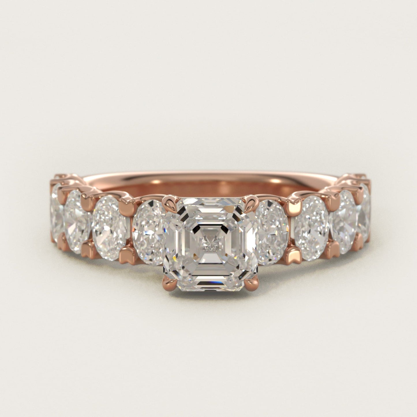 Oval-Cut Diamond Engagement Ring in 18k Rose Gold - Asscher Center