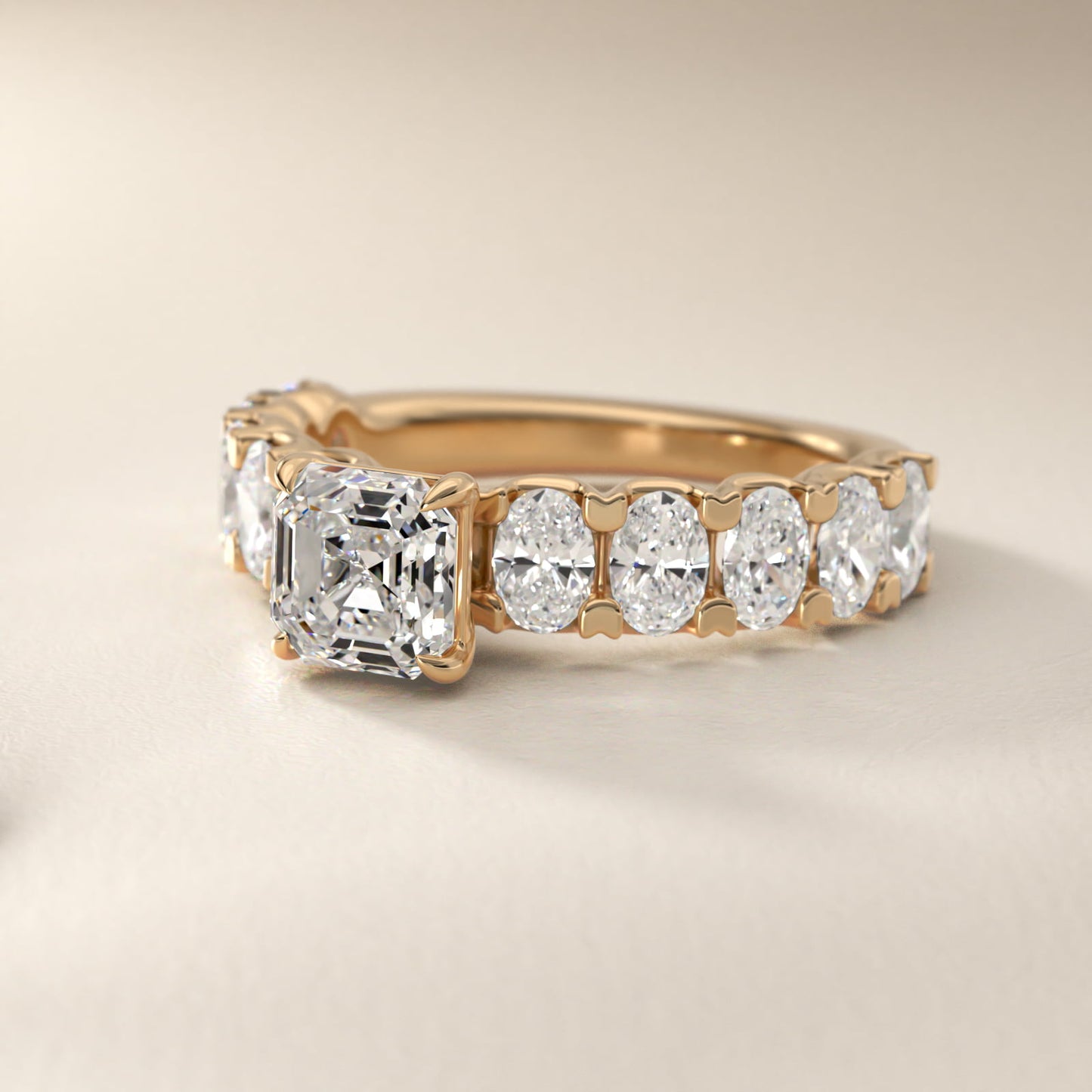 Oval-Cut Diamond Engagement Ring in 14k Yellow Gold - Asscher Center