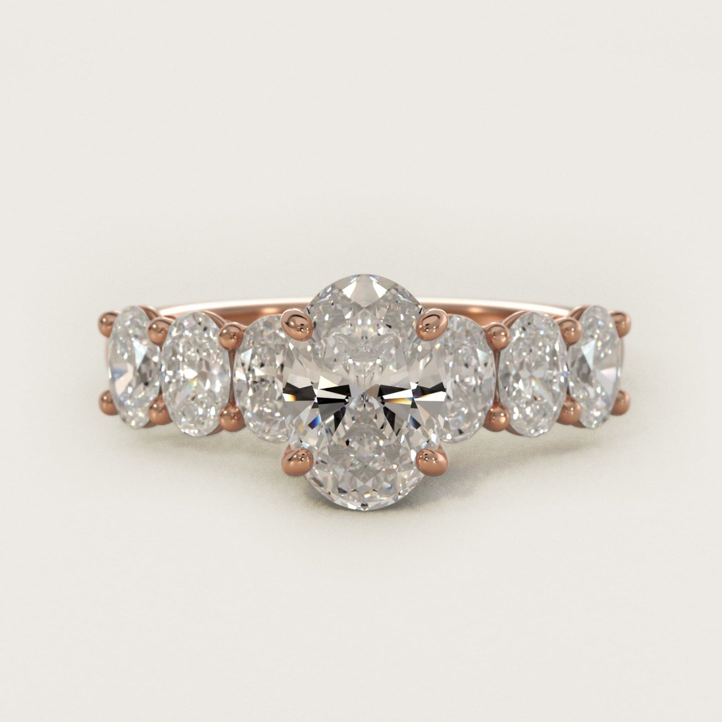 Oval Cut Side Stone Diamond Engagement Ring In 18k Rose Gold By James Allen - Oval Center