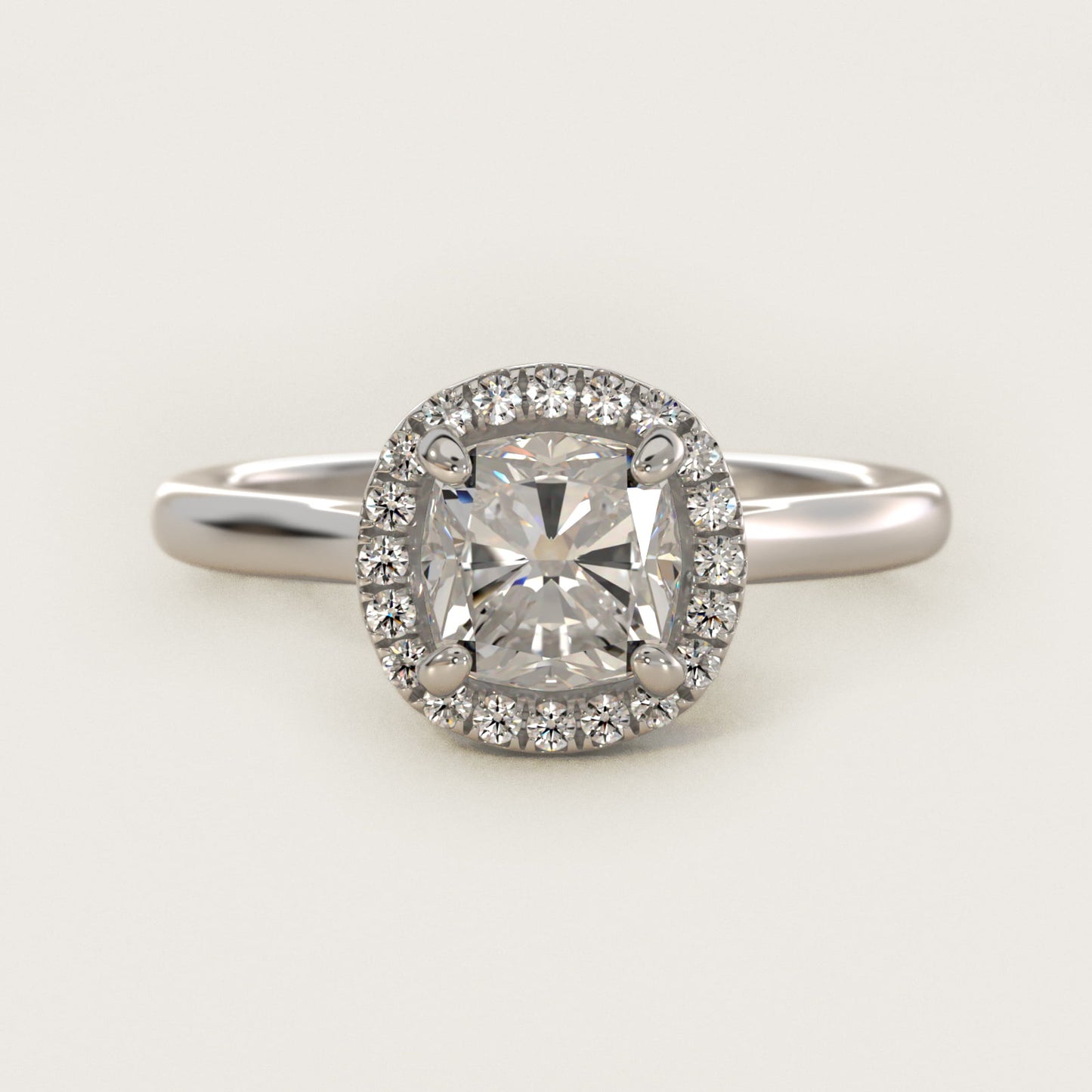 PavŽ Diamond Halo Engagement Ring In Platinum (Cushion, Emerald, Radiant) By James Allen - Cushion Center
